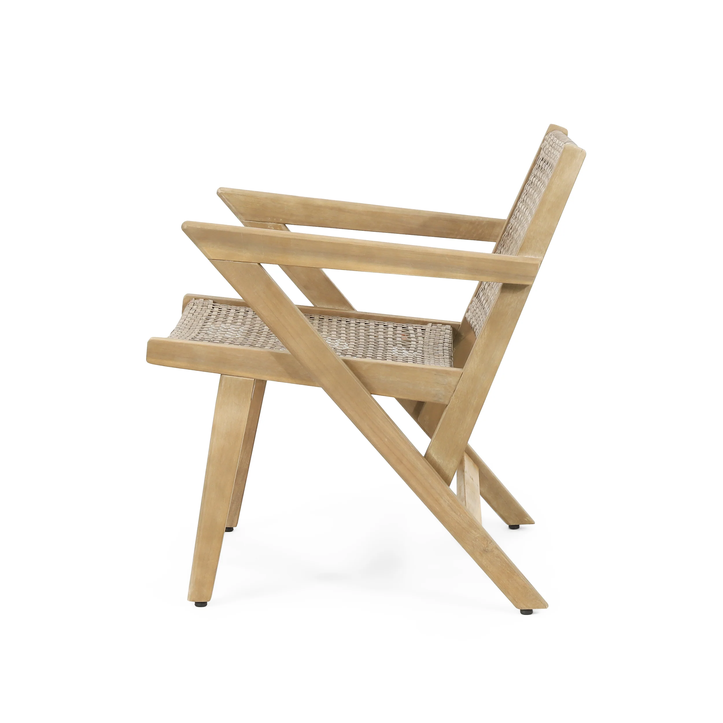 Inez Outdoor Wicker Club Chairs, Set of 2, Light Brown and Light Multibrown - furnishings