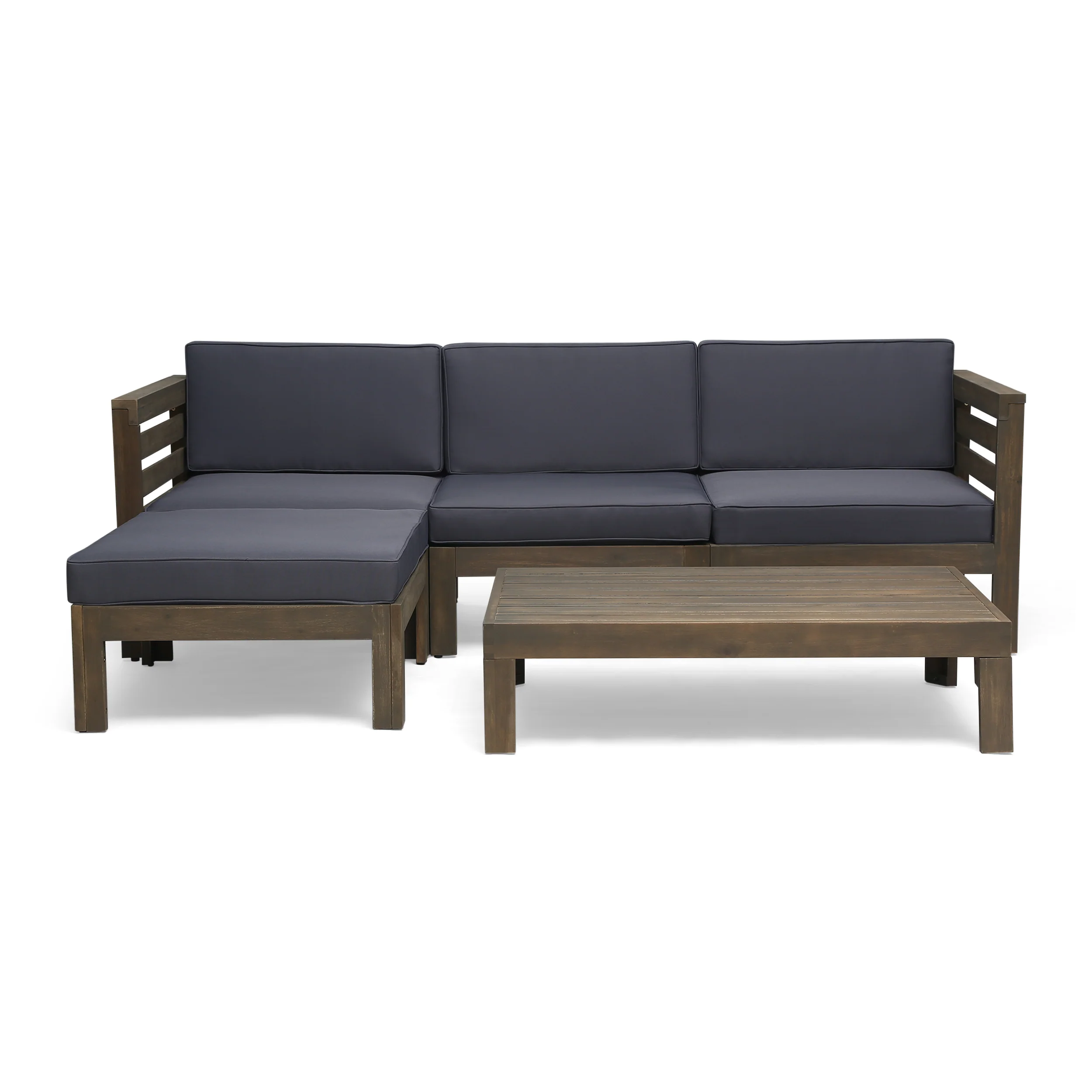 Canal Outdoor 5 Piece Acacia Wood Sofa Set - furnishings