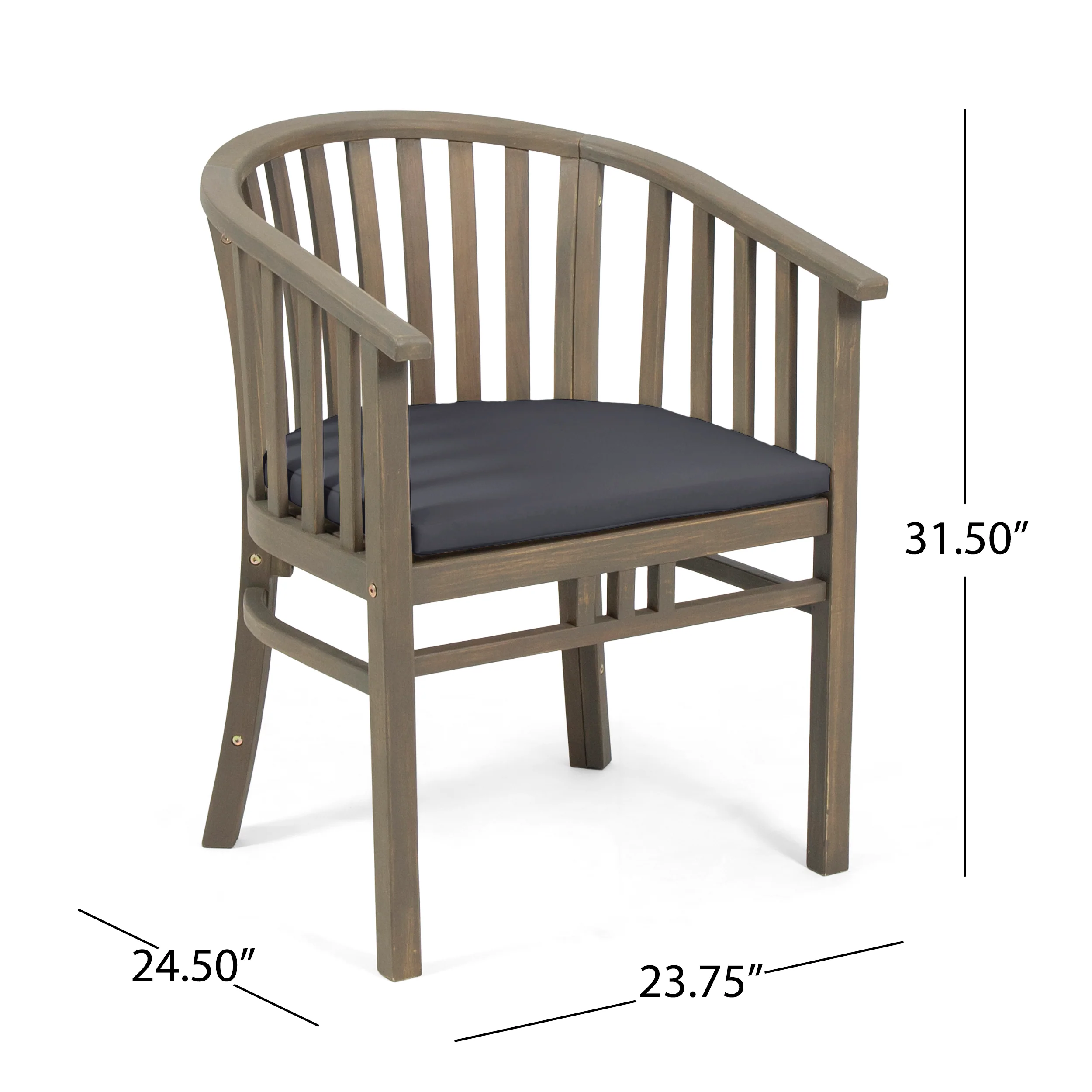 Nola Outdoor Wooden Dining Chairs with Cushions (Set of 2) - furnishings