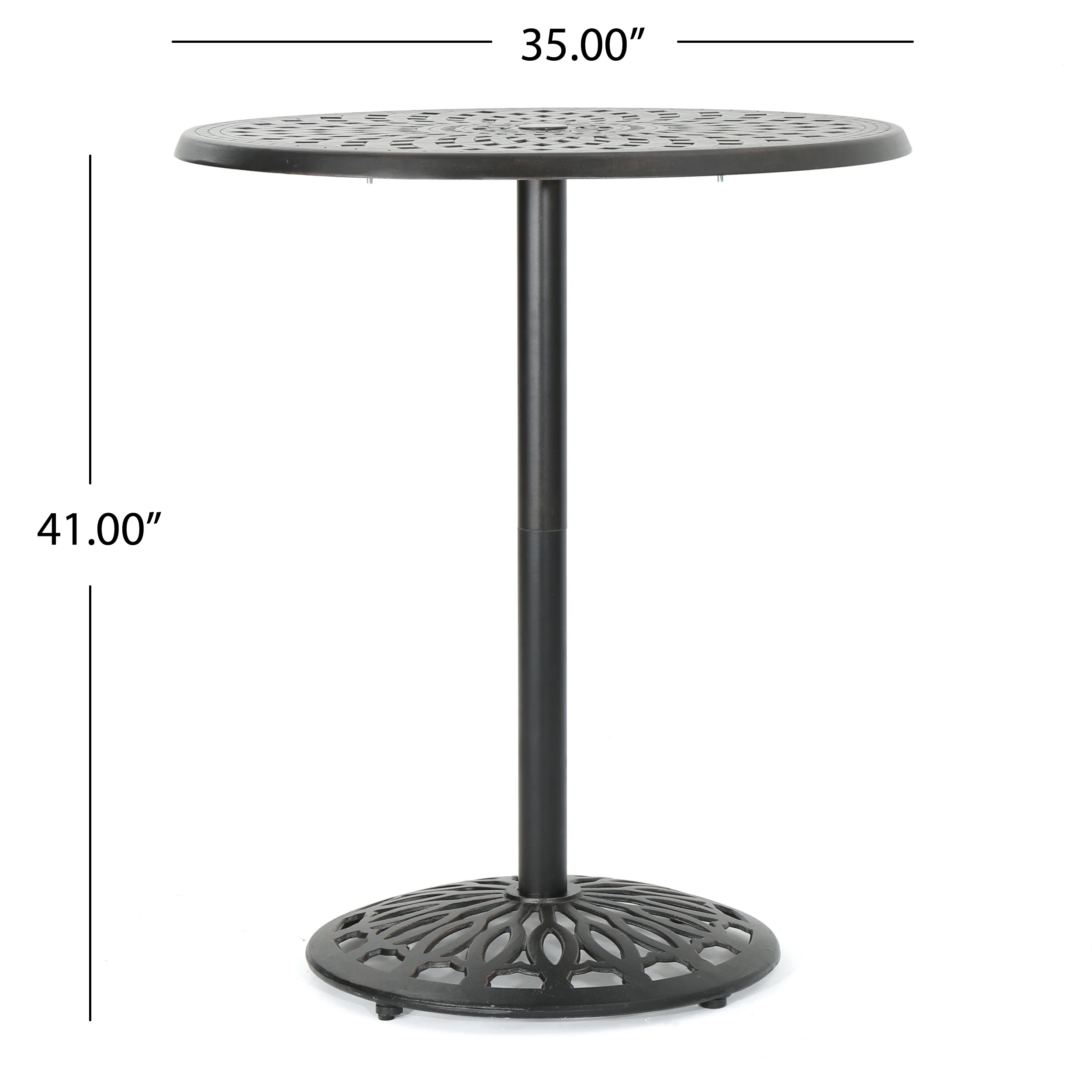 Arianna Outdoor Aluminum Bar Set with Patina Copper Finish - furnishings