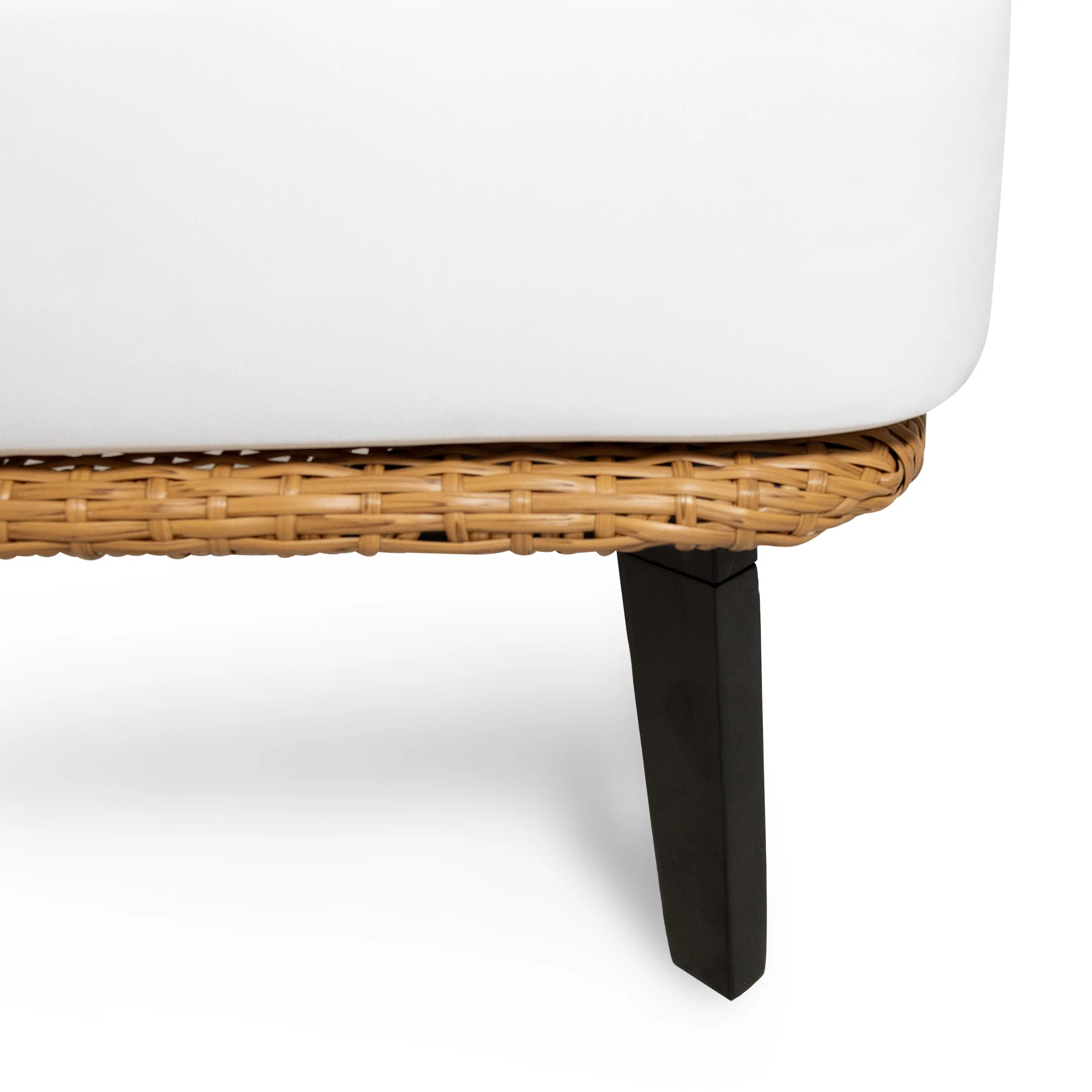 Rauser Outdoor Wicker Club Chair with Water Resistant Cushion, Set of 2, Light Brown and White - furnishings