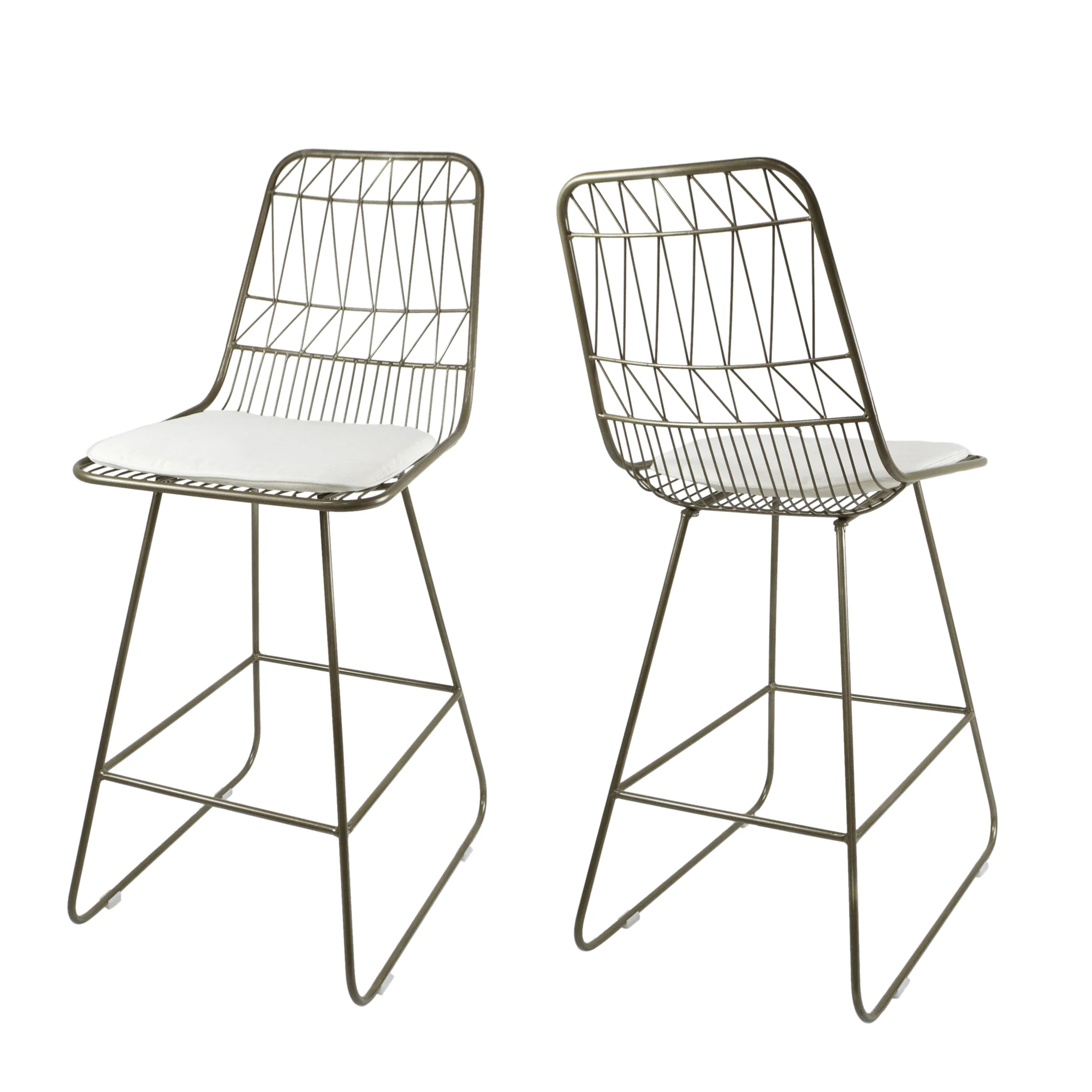 Hedy Outdoor Wire Counter Stools with Cushions (Set of 2) - furnishings