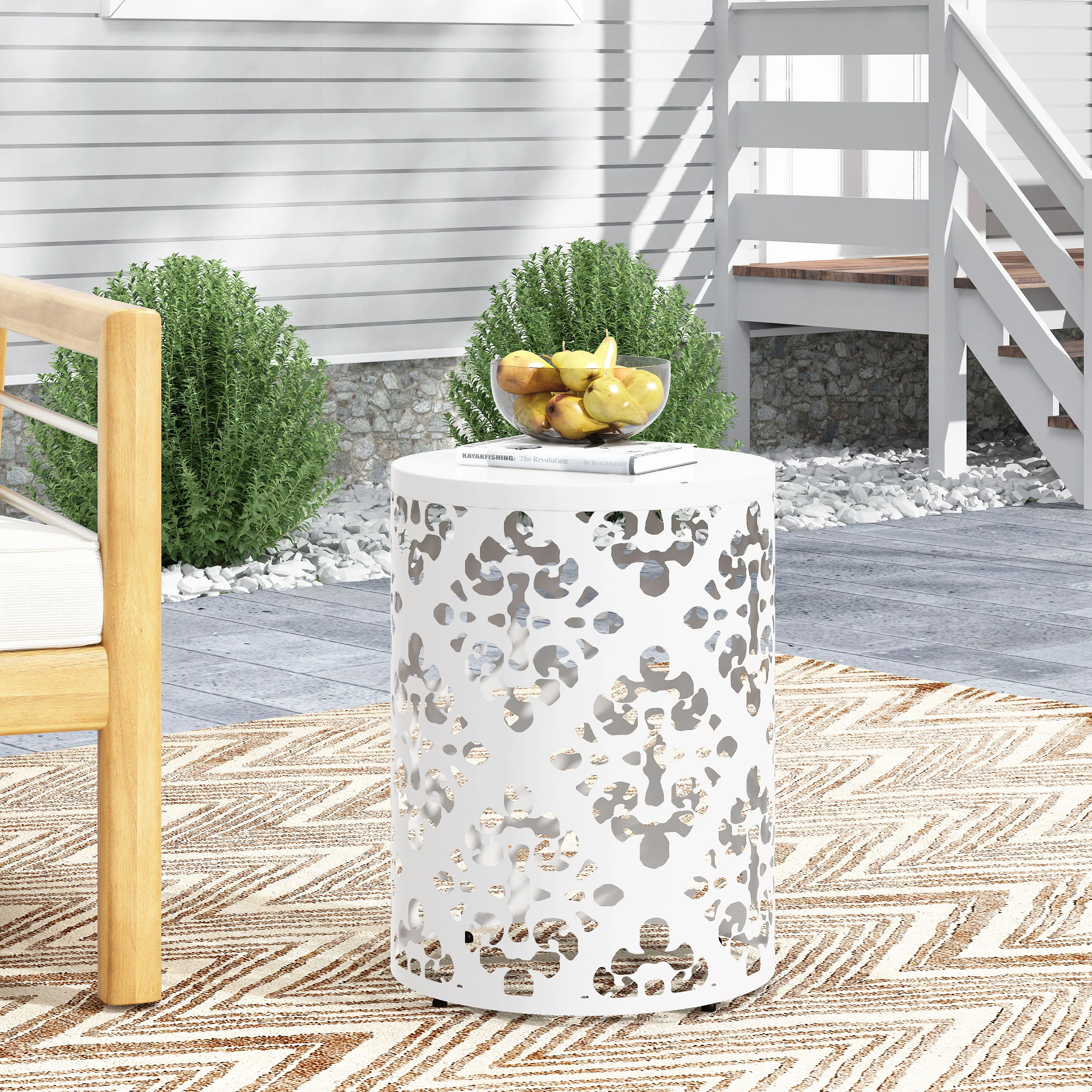 Verdugo Outdoor Metal Side Table - furnishings