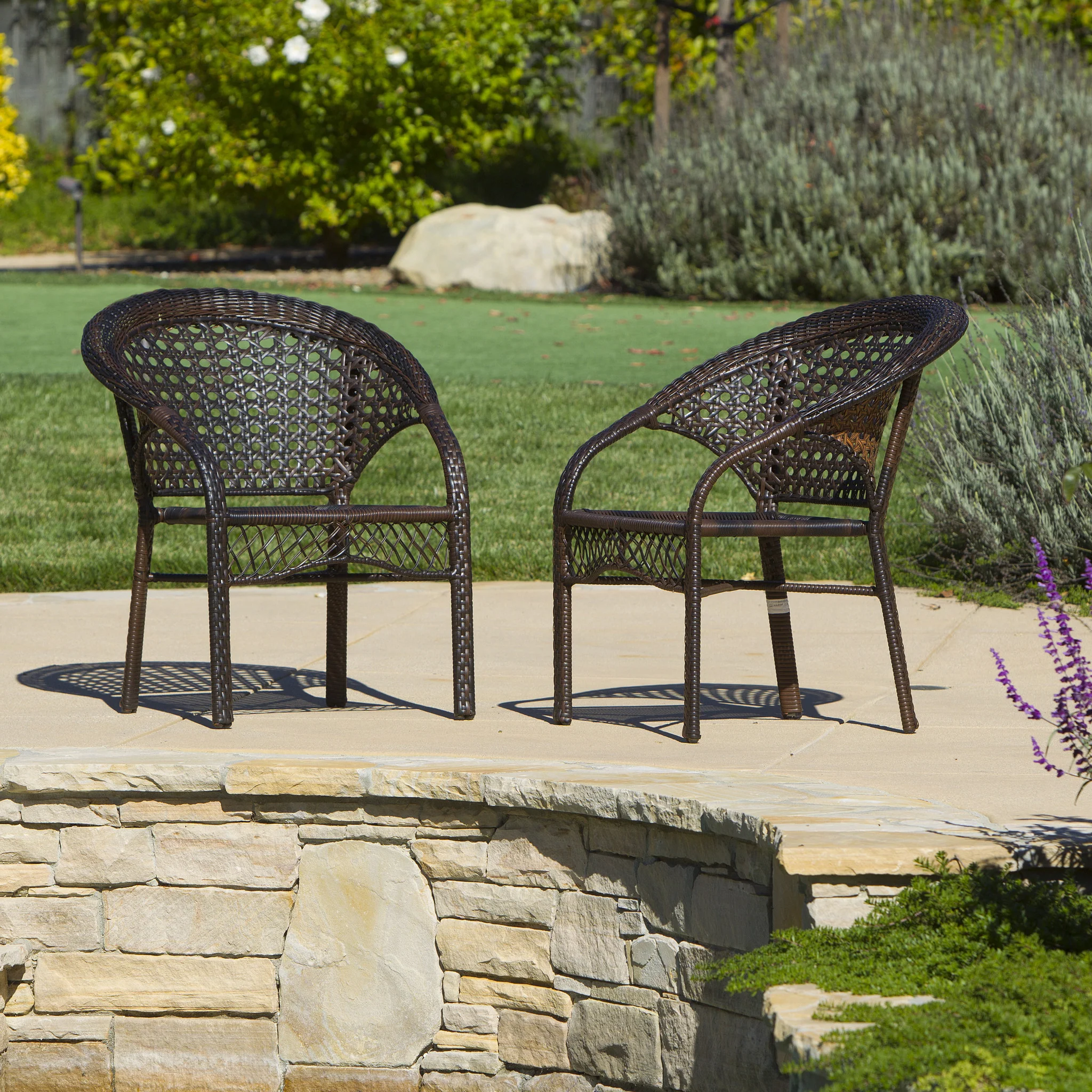 Malibu Brown 2pk Wicker Club Chairs - furnishings