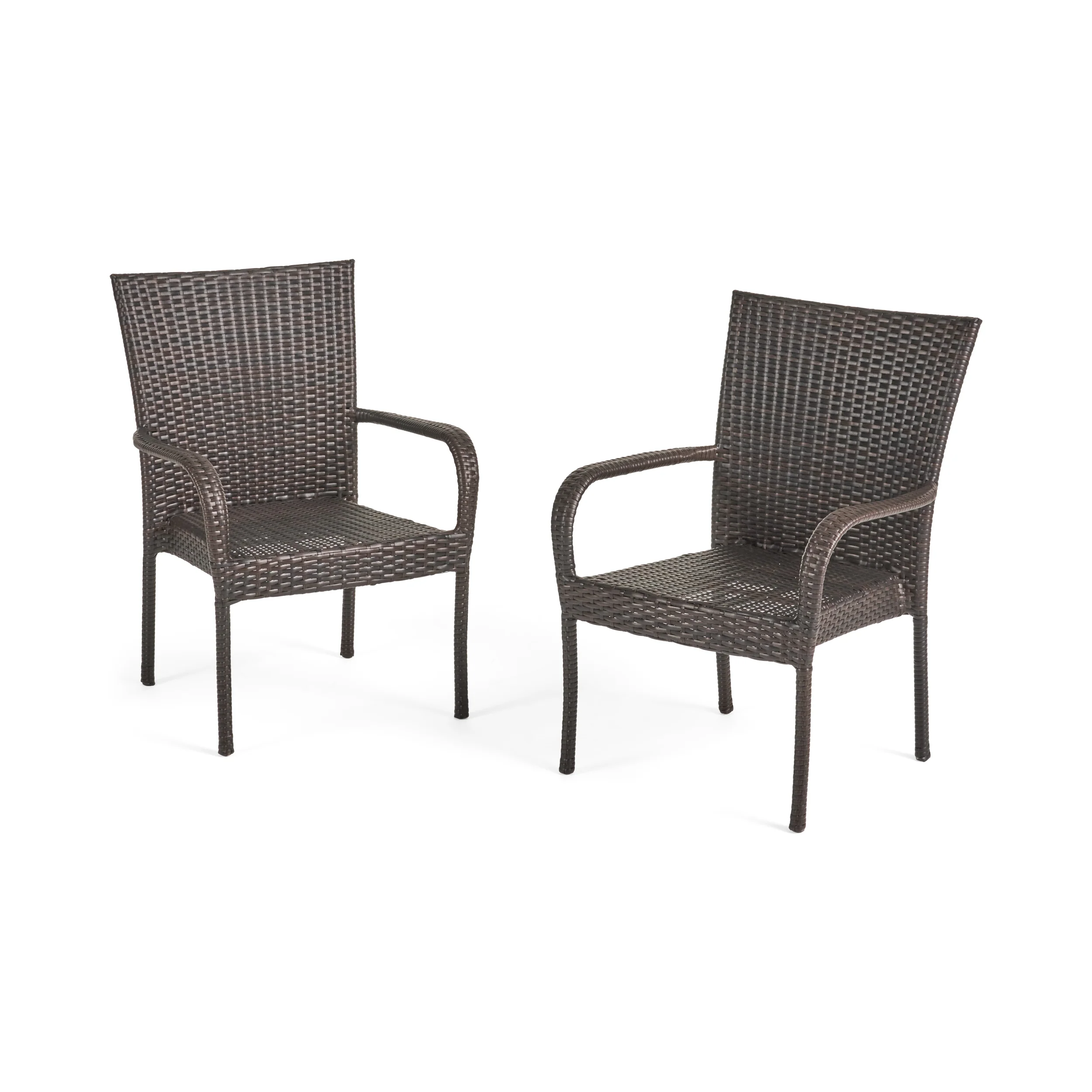 Ferndale Outdoor Contemporary Wicker Stacking Chairs - furnishings