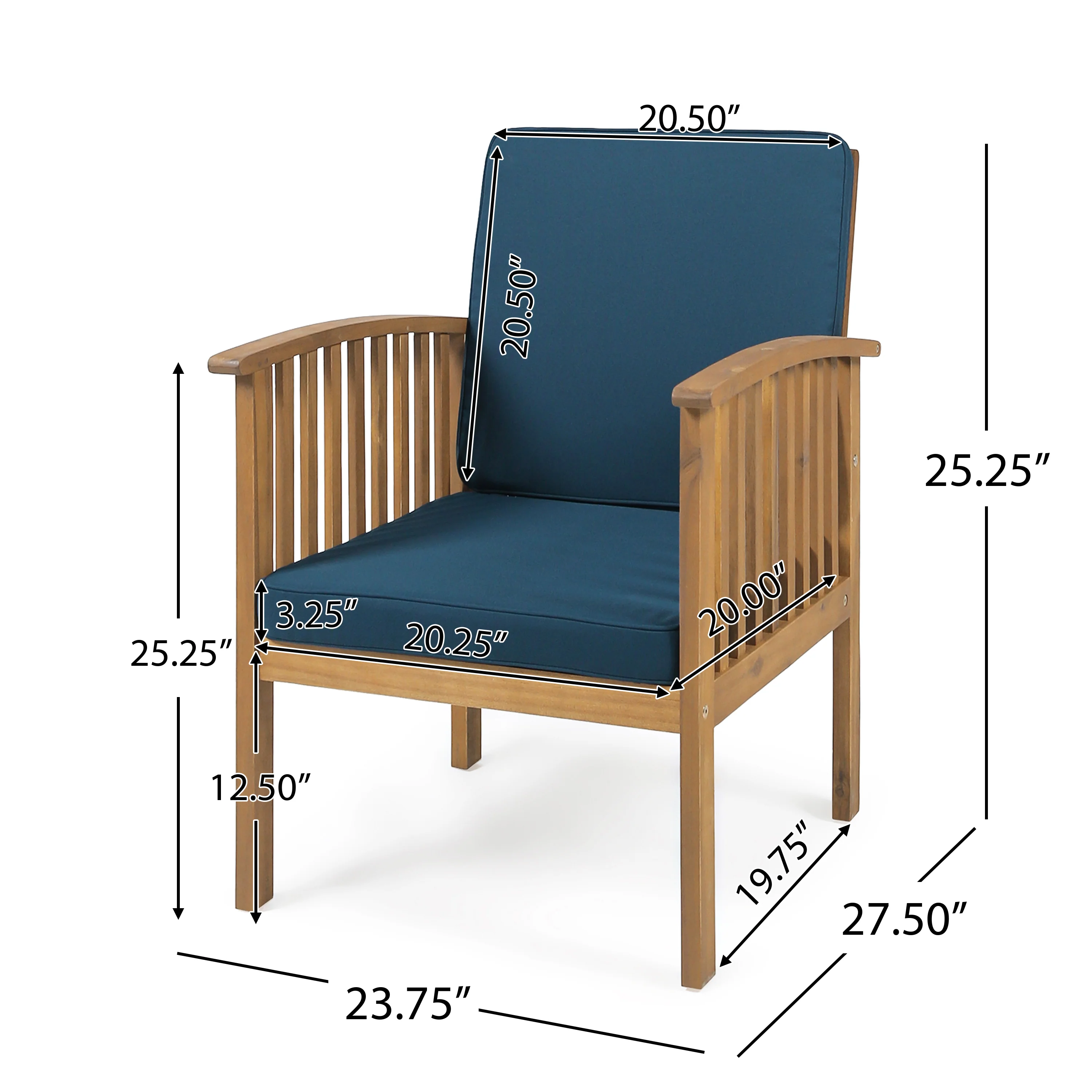 Cape Outdoor 4-Seater Acacia Wood Club Chairs with Firepit - furnishings