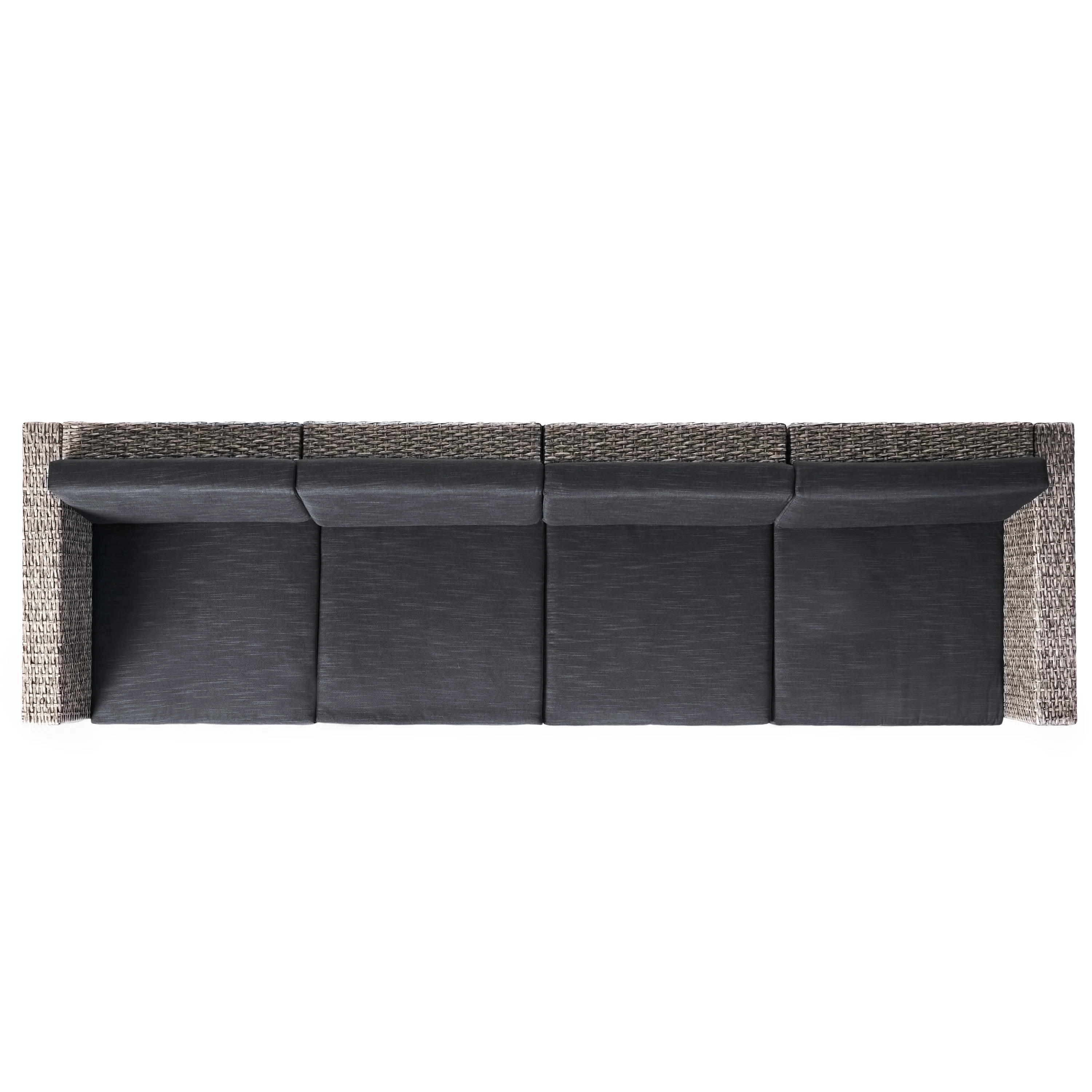 Venice Outdoor Wicker 4 Seater Sectional Sofa with Cushions - furnishings