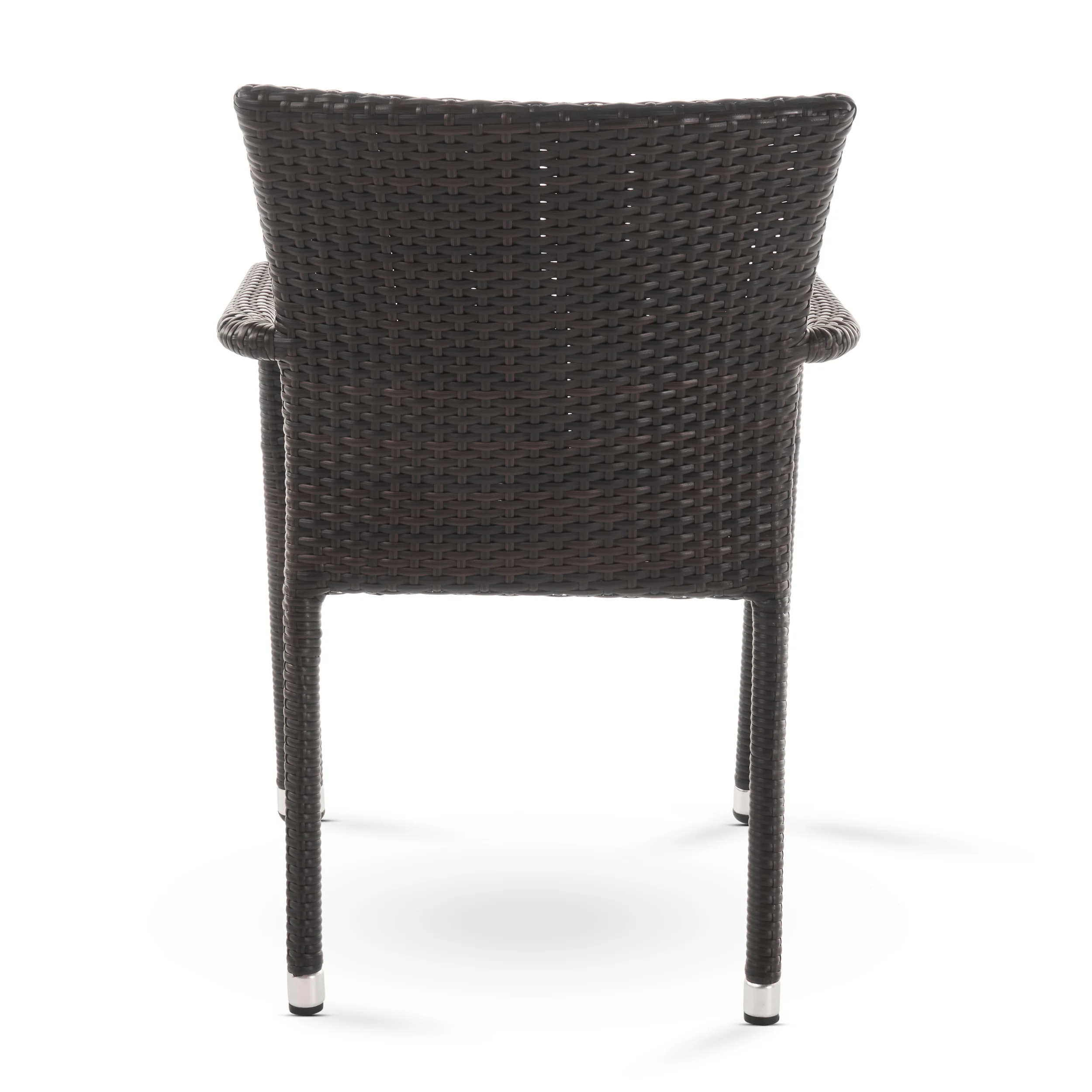 Dylan Outdoor Wicker Armed Aluminum Framed Stack Chairs (Set of 2) - furnishings