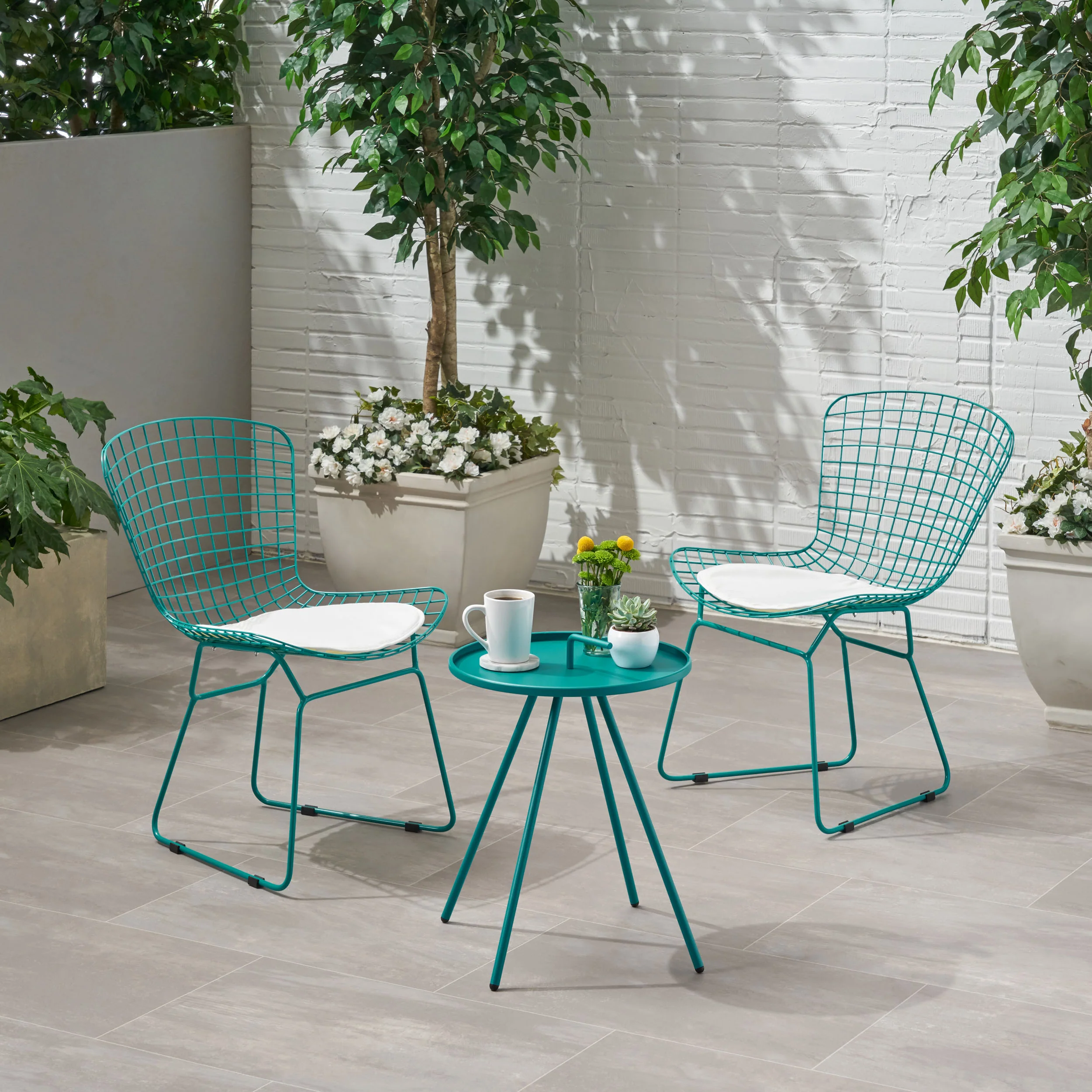 Valerie Outdoor 2 Seater Chat Set with Cushions - furnishings