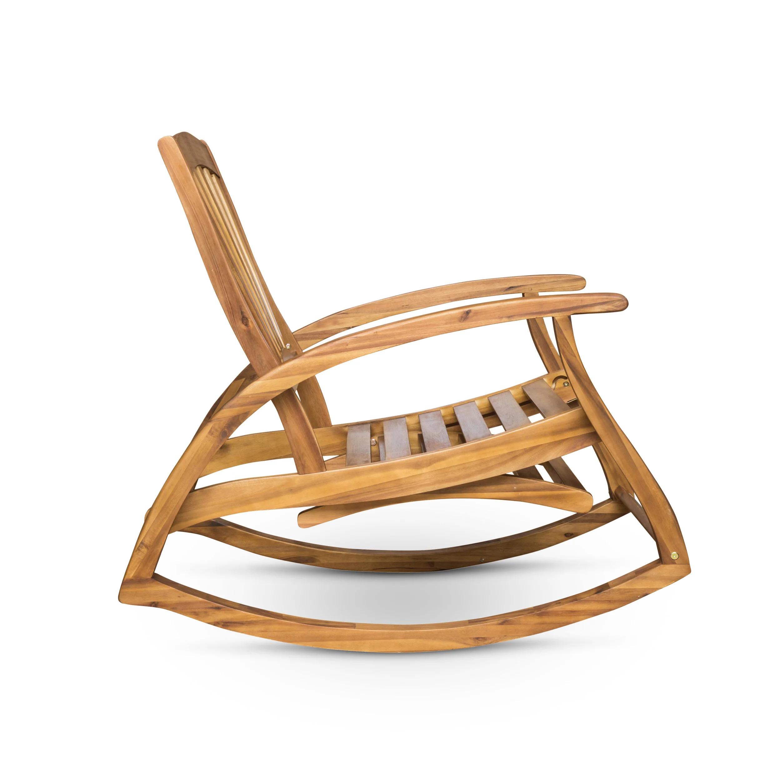 Lee Outdoor Rustic Acacia Wood Recliner Rocking Chairs (Set of 2) - furnishings