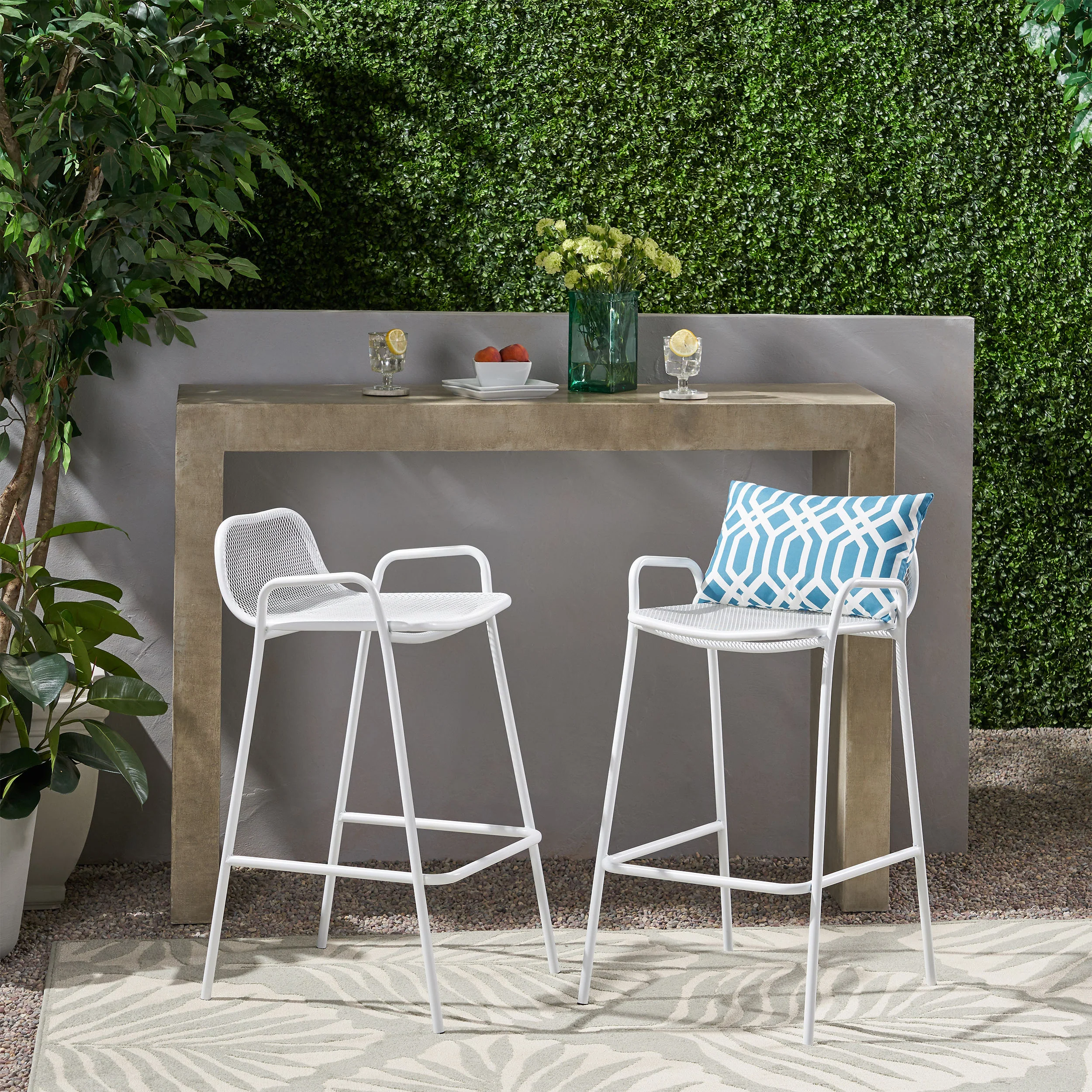 Linda Modern Iron Barstool (Set of 2) - furnishings