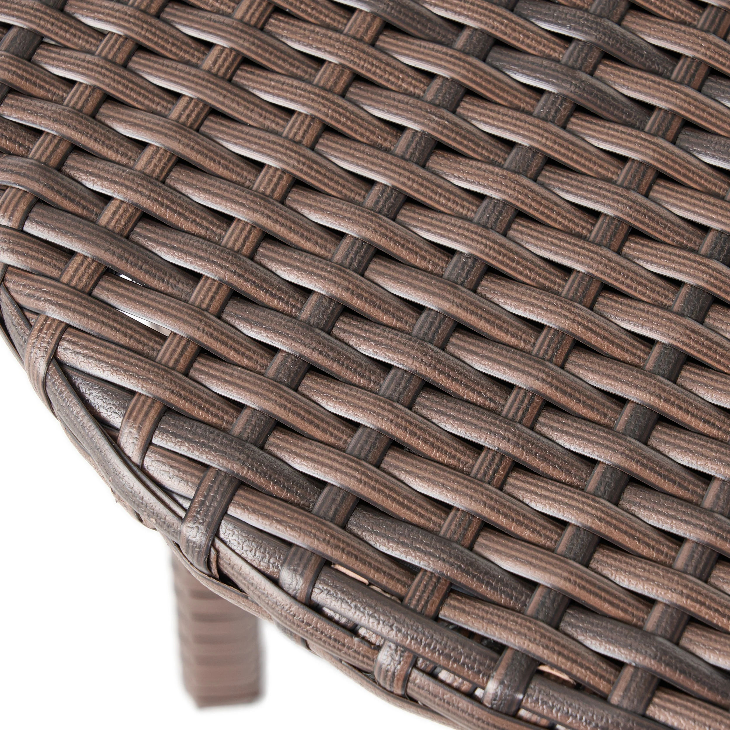 Lakeport Outdoor 3pc Brown Wicker Side Table Set - furnishings