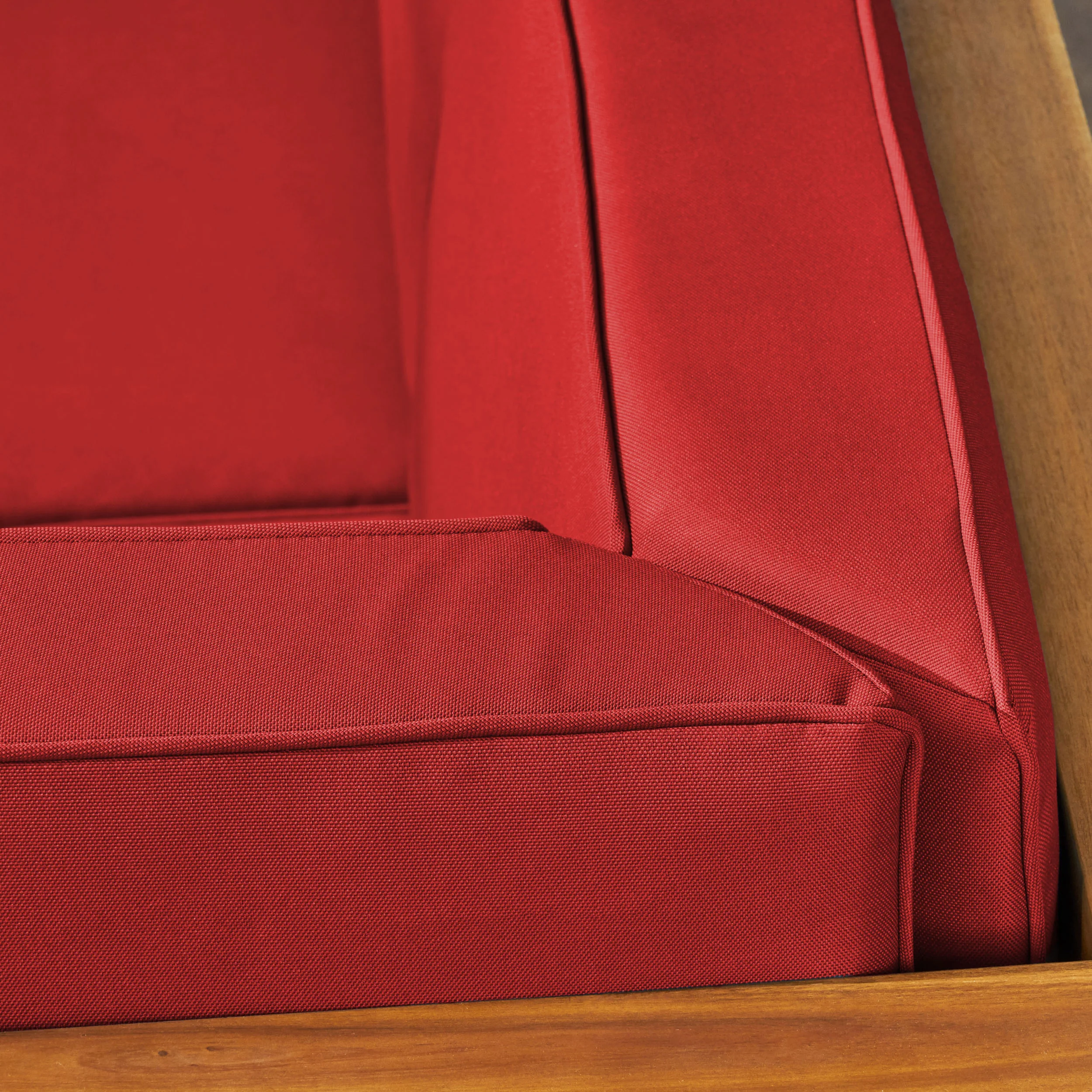 Brava Outdoor Modular Acacia Wood Loveseat with Cushions - furnishings