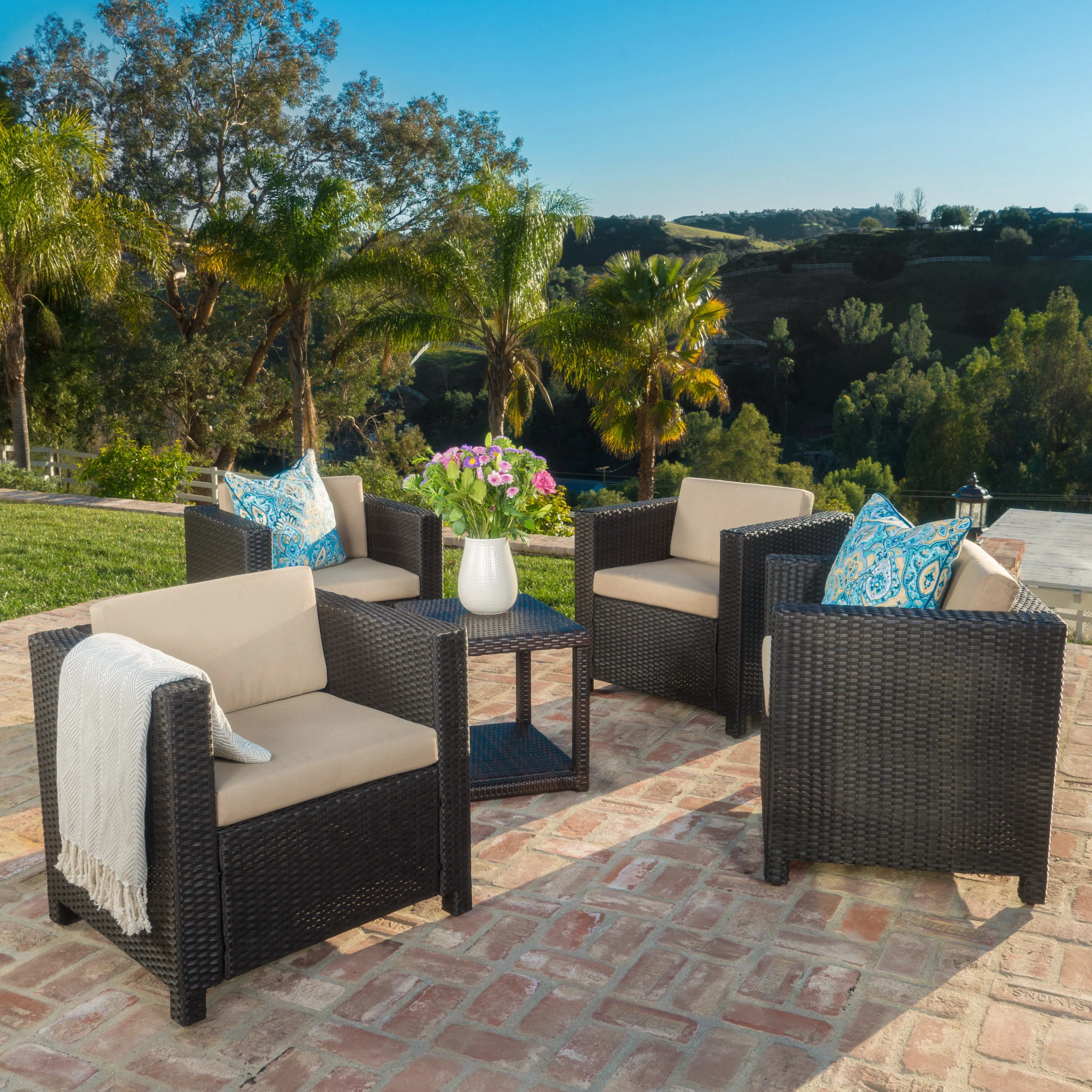 Venice Outdoor Wicker Club Chair (set of 4) - furnishings