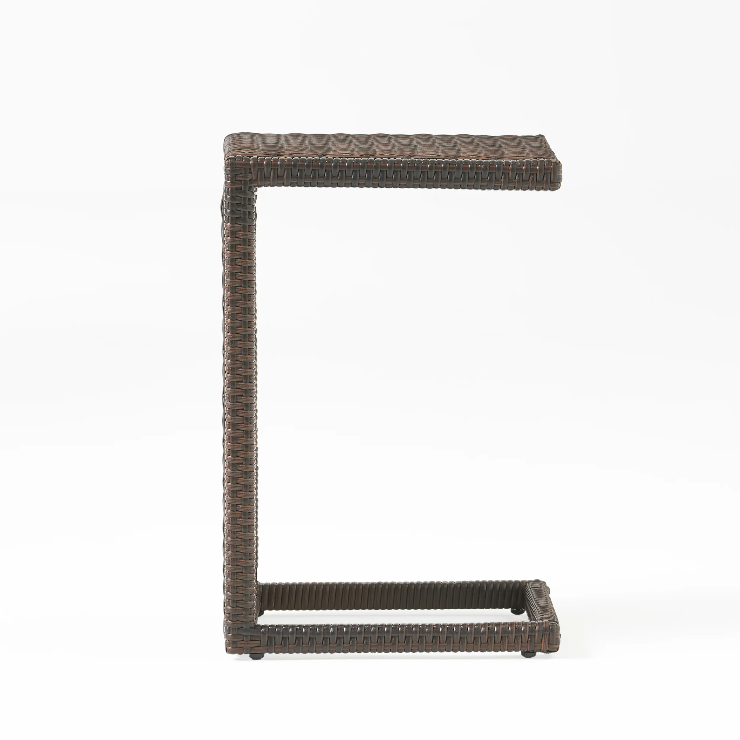 Forrest Outdoor Wicker C-Shaped Side Table - furnishings