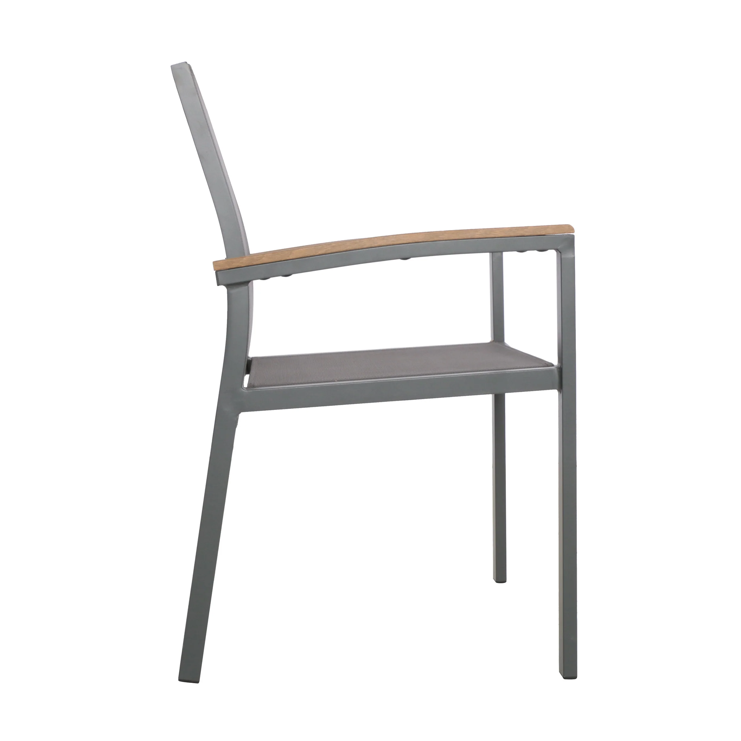 Emma Outdoor Aluminum Dining Chairs with Faux Wood Accents - furnishings
