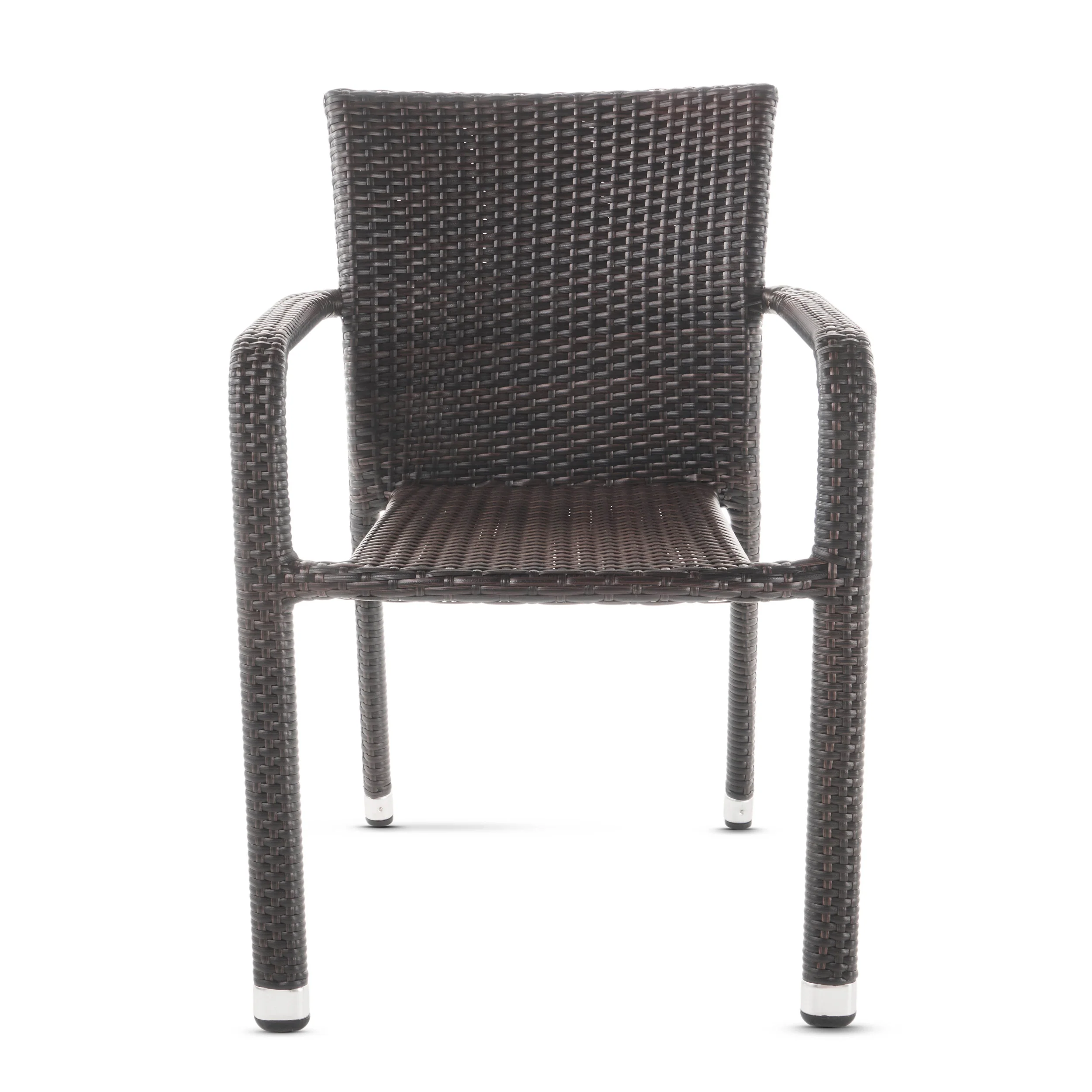 Dylan Outdoor Wicker Armed Aluminum Framed Stack Chairs (Set of 2) - furnishings