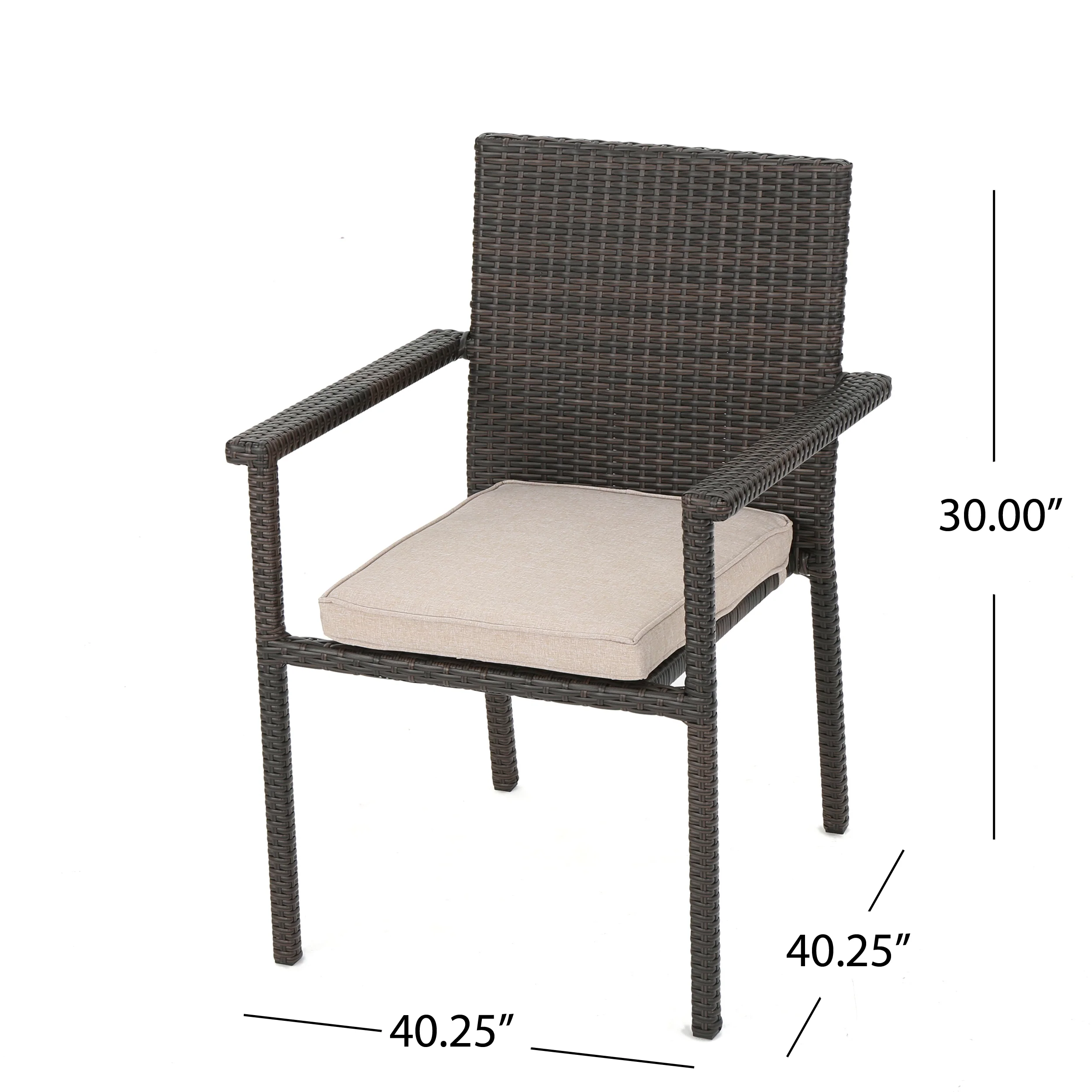 San Tropez Outdoor Dining Chairs with Water Resistant Cushions (Set of 4) - furnishings