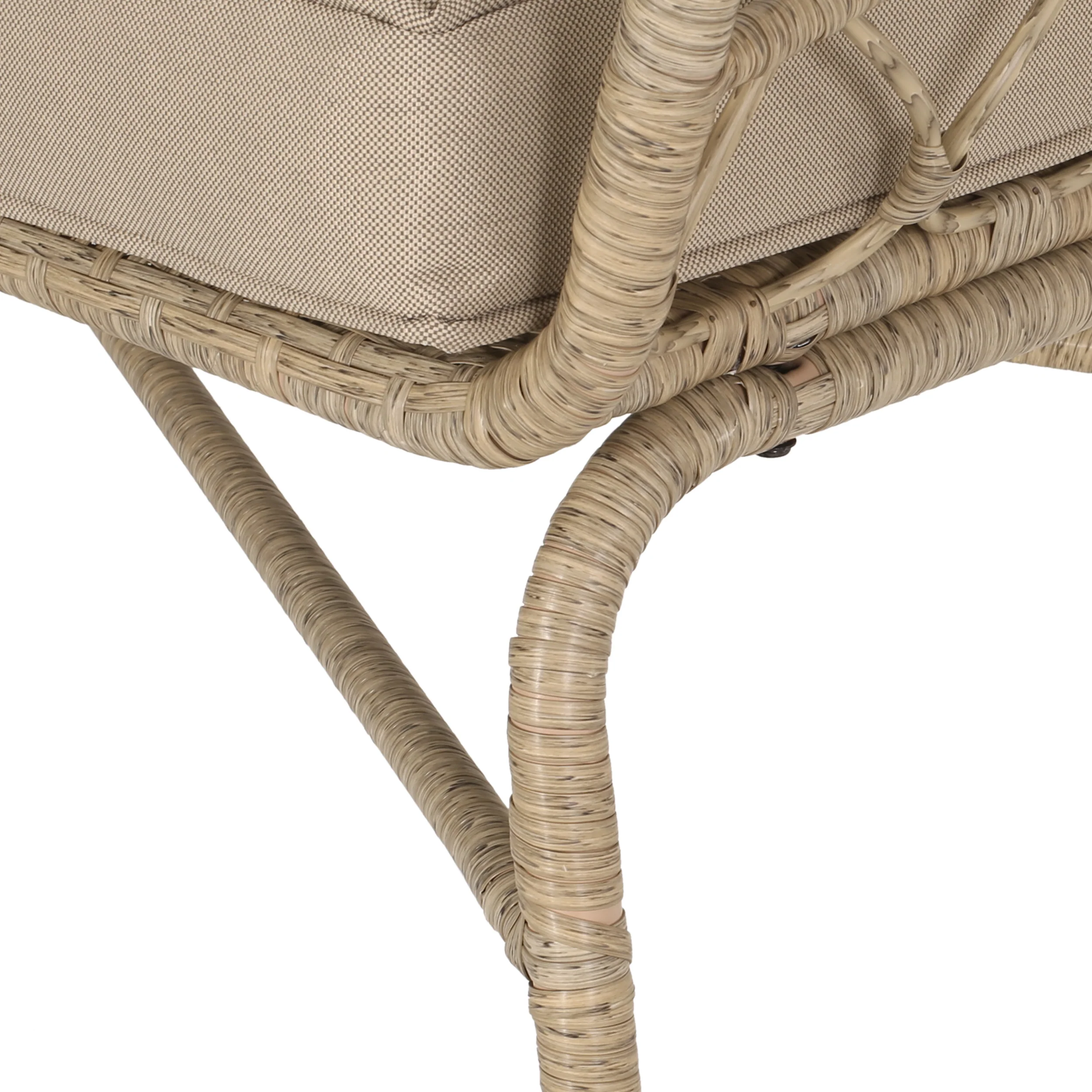 Colmar Outdoor Wicker Loveseat and Coffee Table Set, Light Brown and Beige - furnishings
