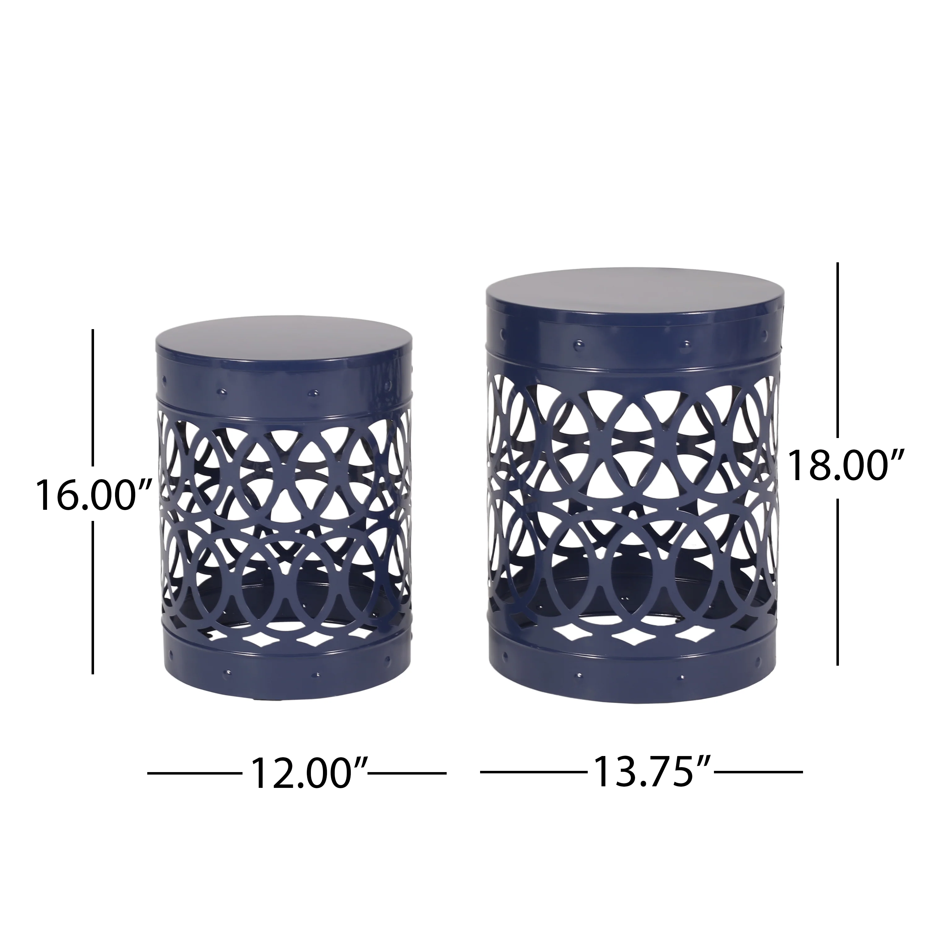 Pellerin Outdoor Metal Side Tables, Set of 2 - furnishings
