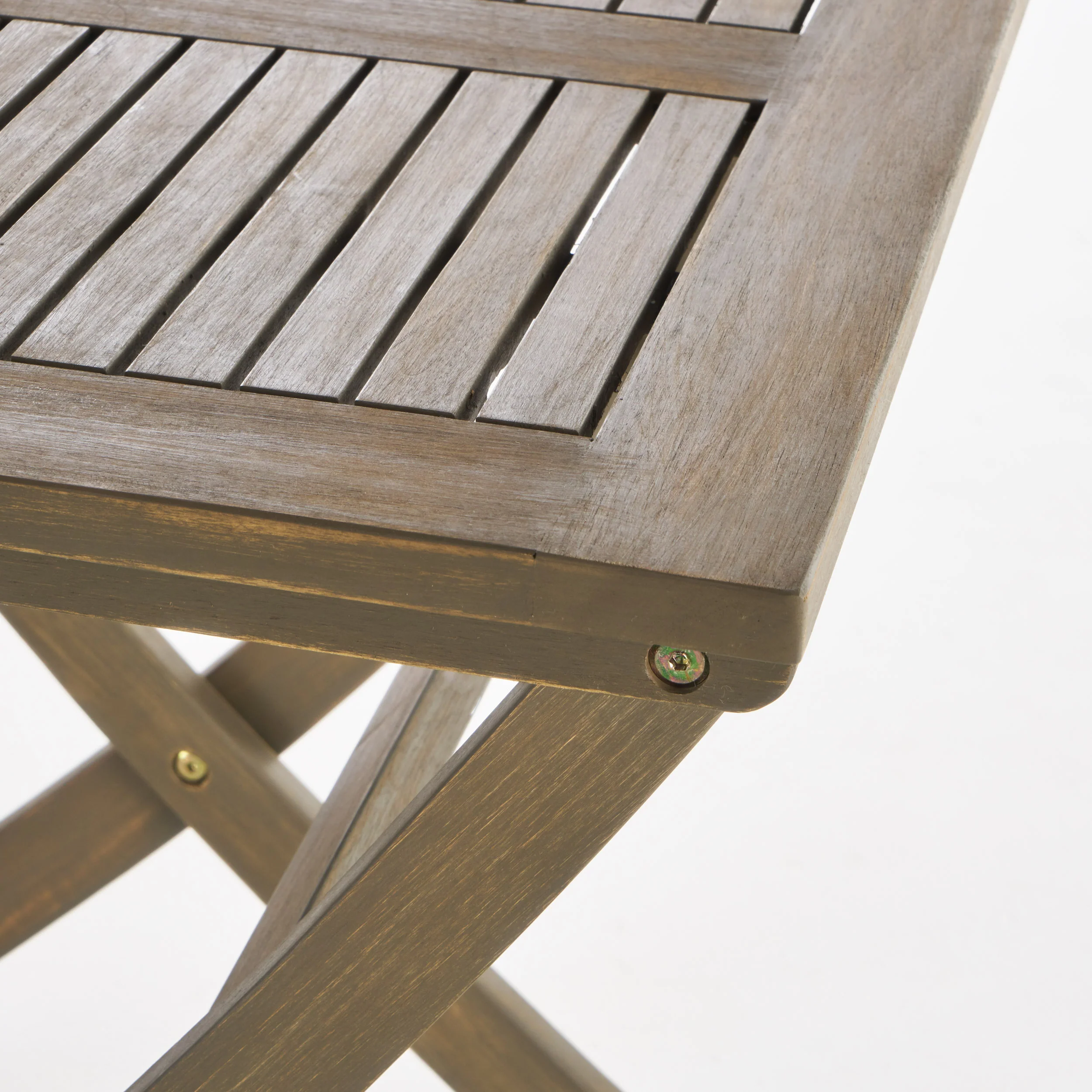 Versaille Outdoor Foldable Grey Finished Acacia Wood Bistro Table - furnishings