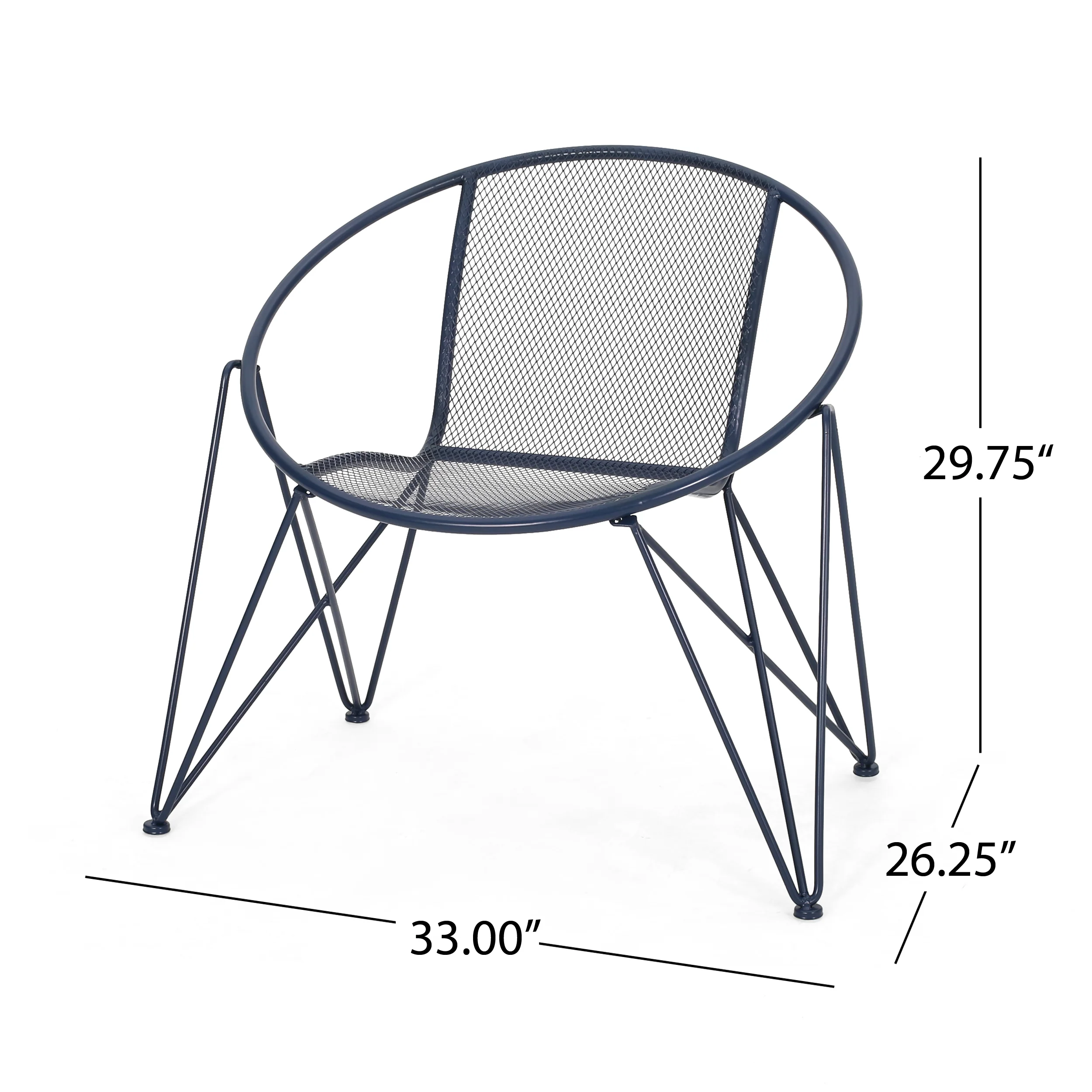 Graham Modern Outdoor Iron Club Chair (Set of 2) - furnishings