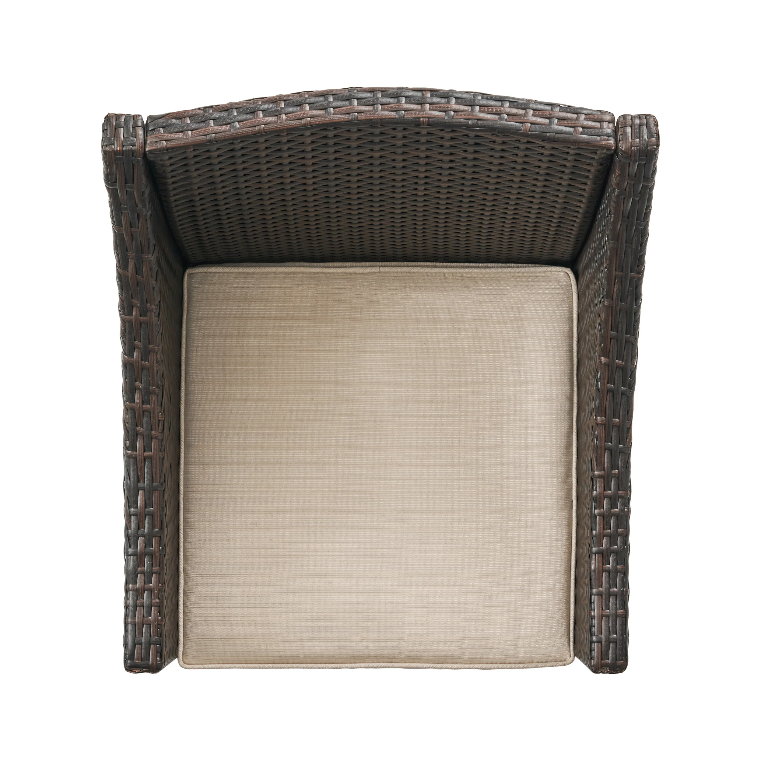Bossier Outdoor 3 Piece Acacia Wood/ Wicker Bistro Set with Cushions, Teak Finish and Multibrown with Beige - furnishings