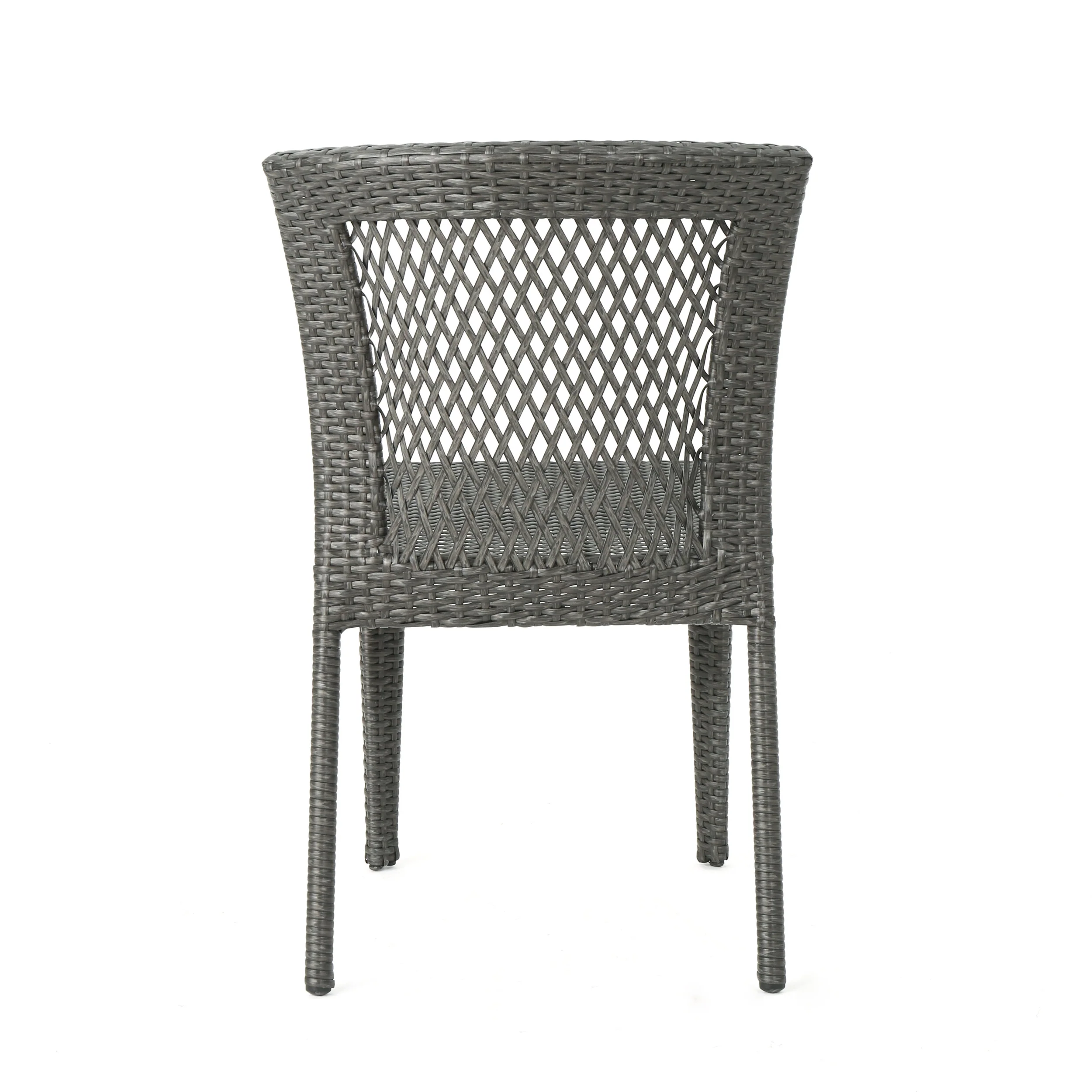 Bonnie Outdoor Gray Wicker Stackable Dining Chairs - furnishings