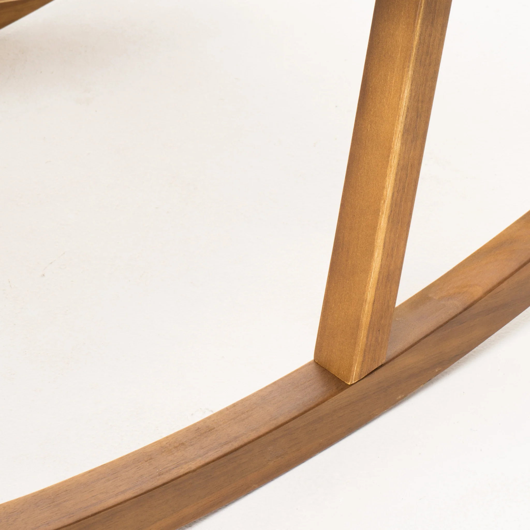 Noble Outdoor Geometric Teak Acacia Wood Rocking Chair with Accent Table - furnishings