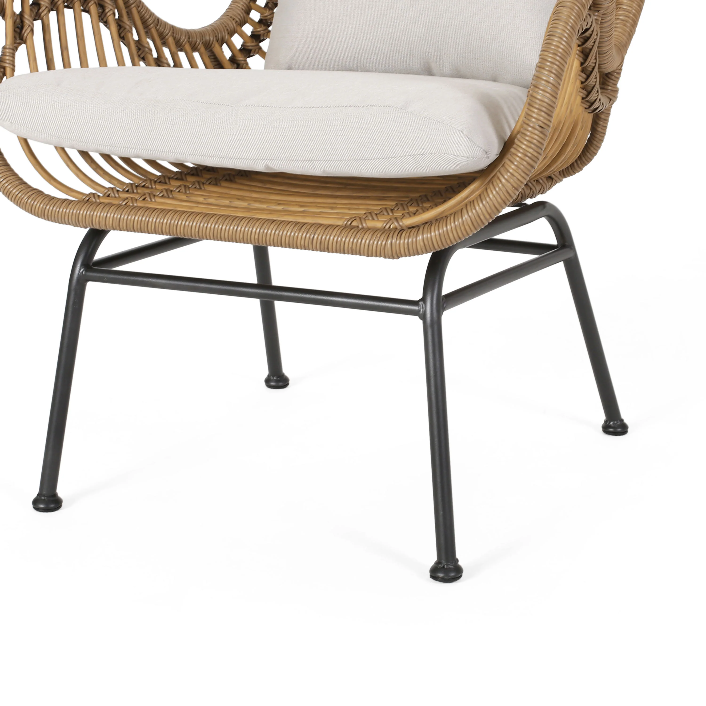 Pooneli Outdoor Wicker Club Chairs with Cushions (Set of 2) - furnishings