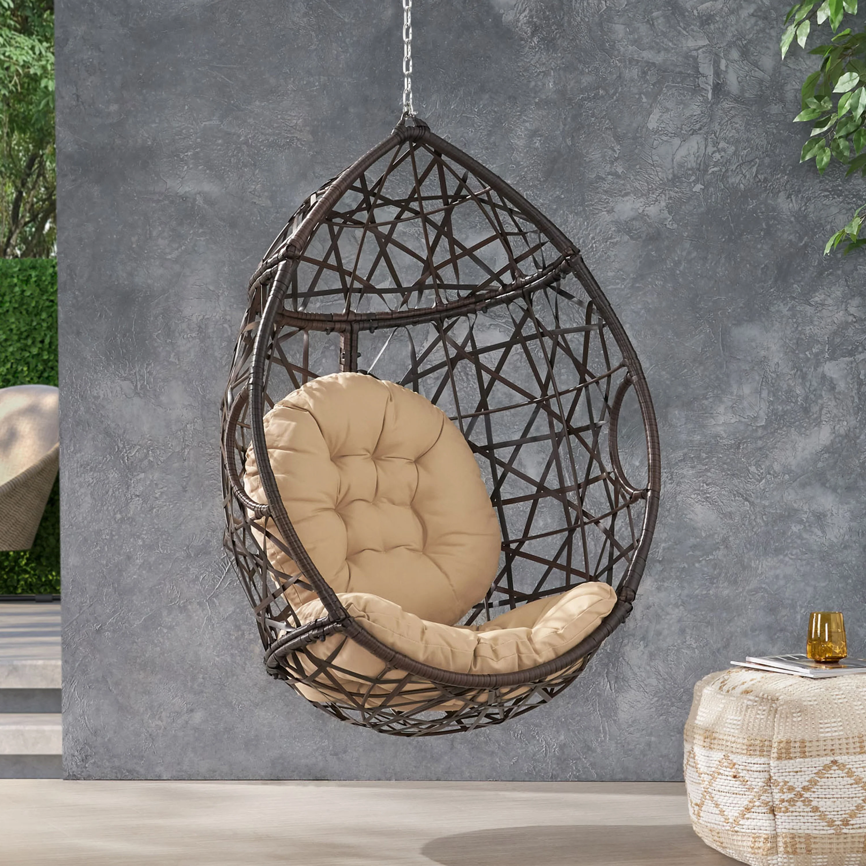 Berkley Indoor/Outdoor Wicker Hanging Egg / Teardrop Chair (Stand Not Included) - furnishings