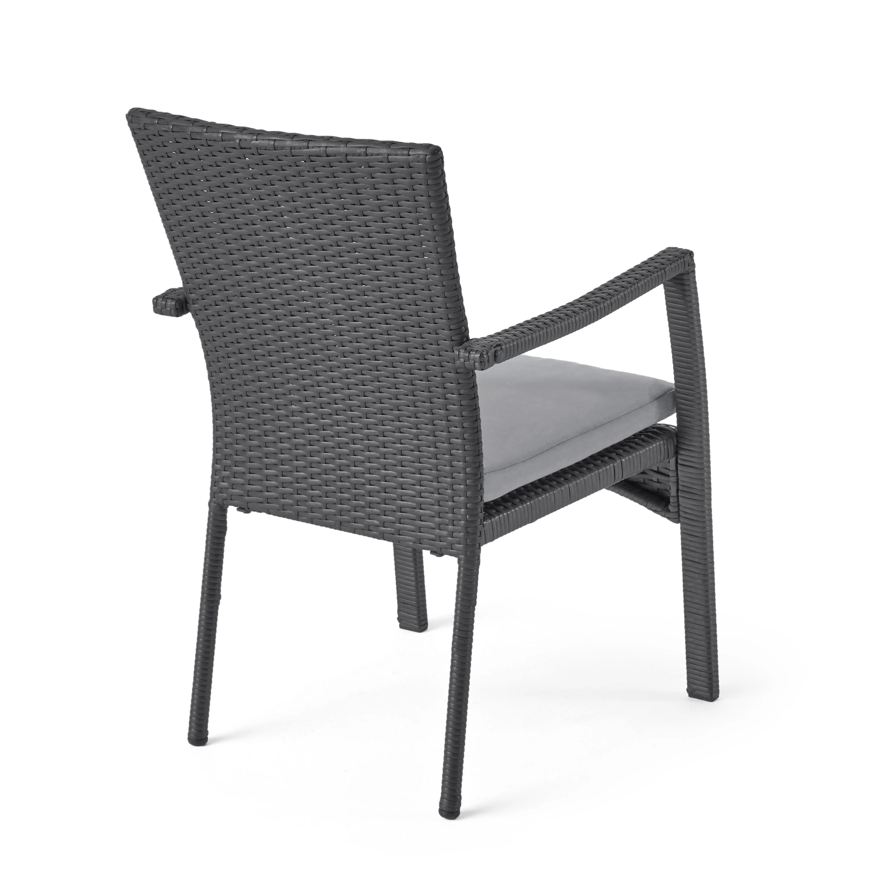 Tigua Outdoor Grey Wicker Dining Chair with Cushions (Set of 2) - furnishings