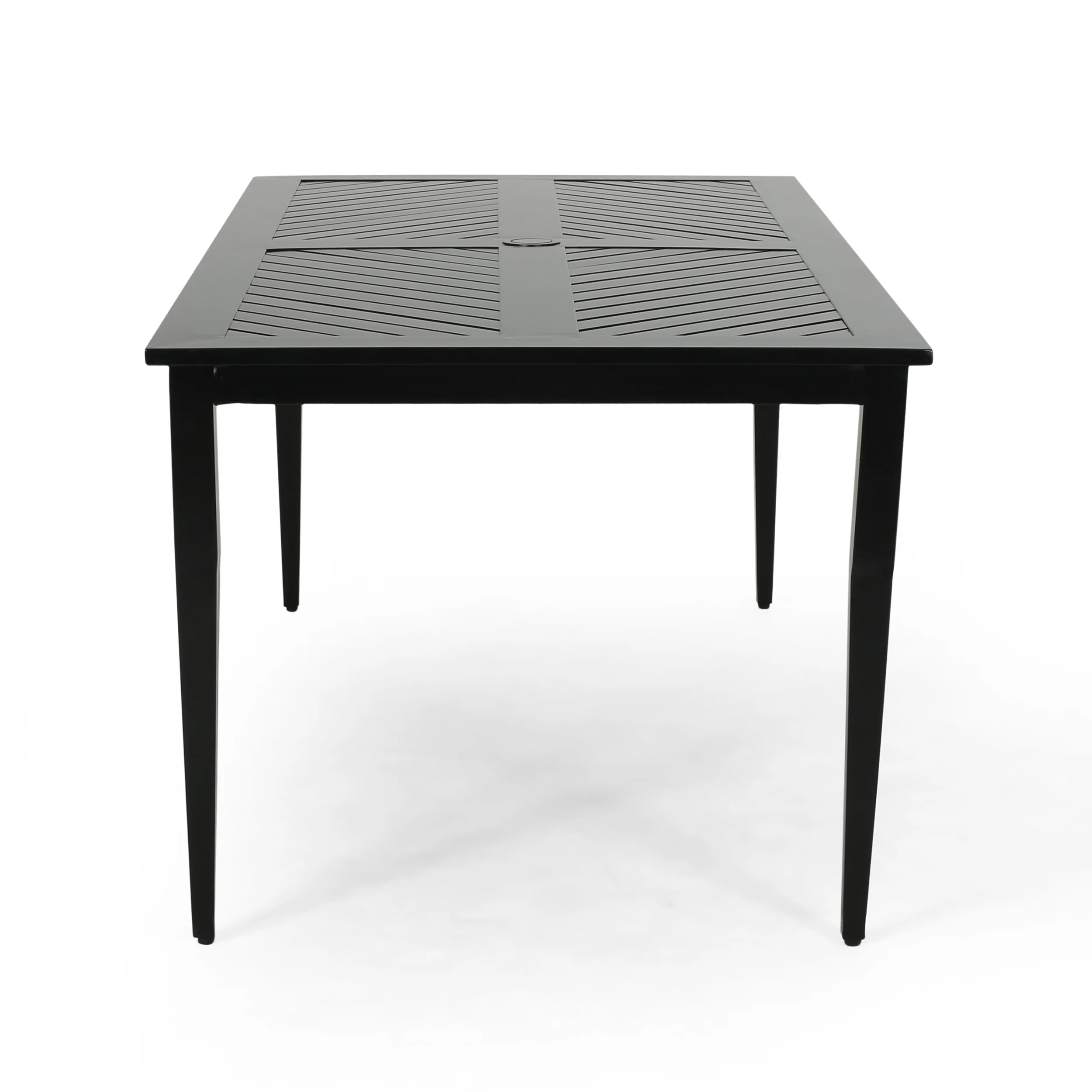 Carlson Diego Outdoor 71 Inch Aluminum Rectangular Dining Table, Matte Black - furnishings
