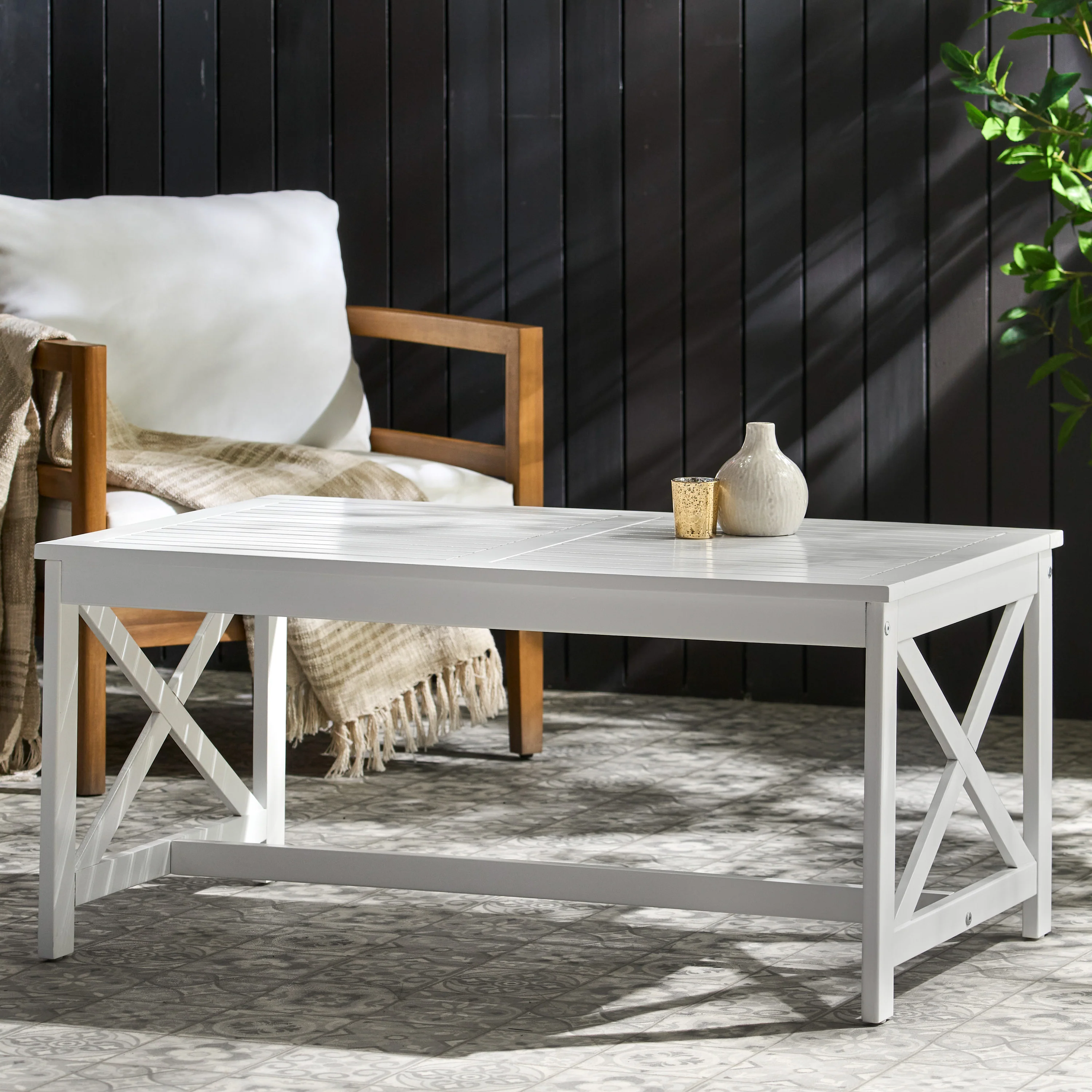 Ismus Outdoor Finished Acacia Wood Coffee Table - furnishings