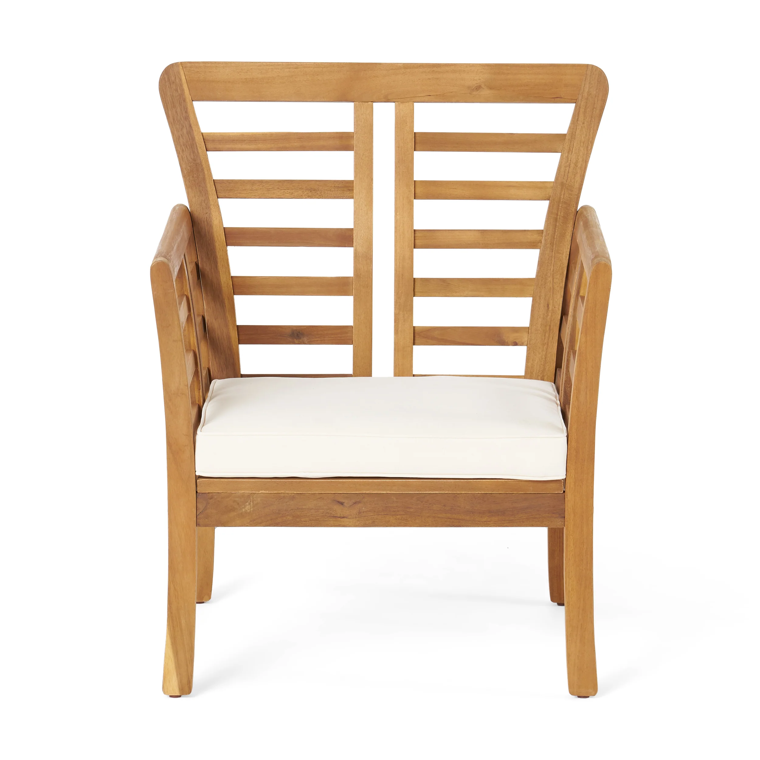 Louis Outdoor Modern Acacia Wood 8 Seater Chat Set with Cushions - furnishings