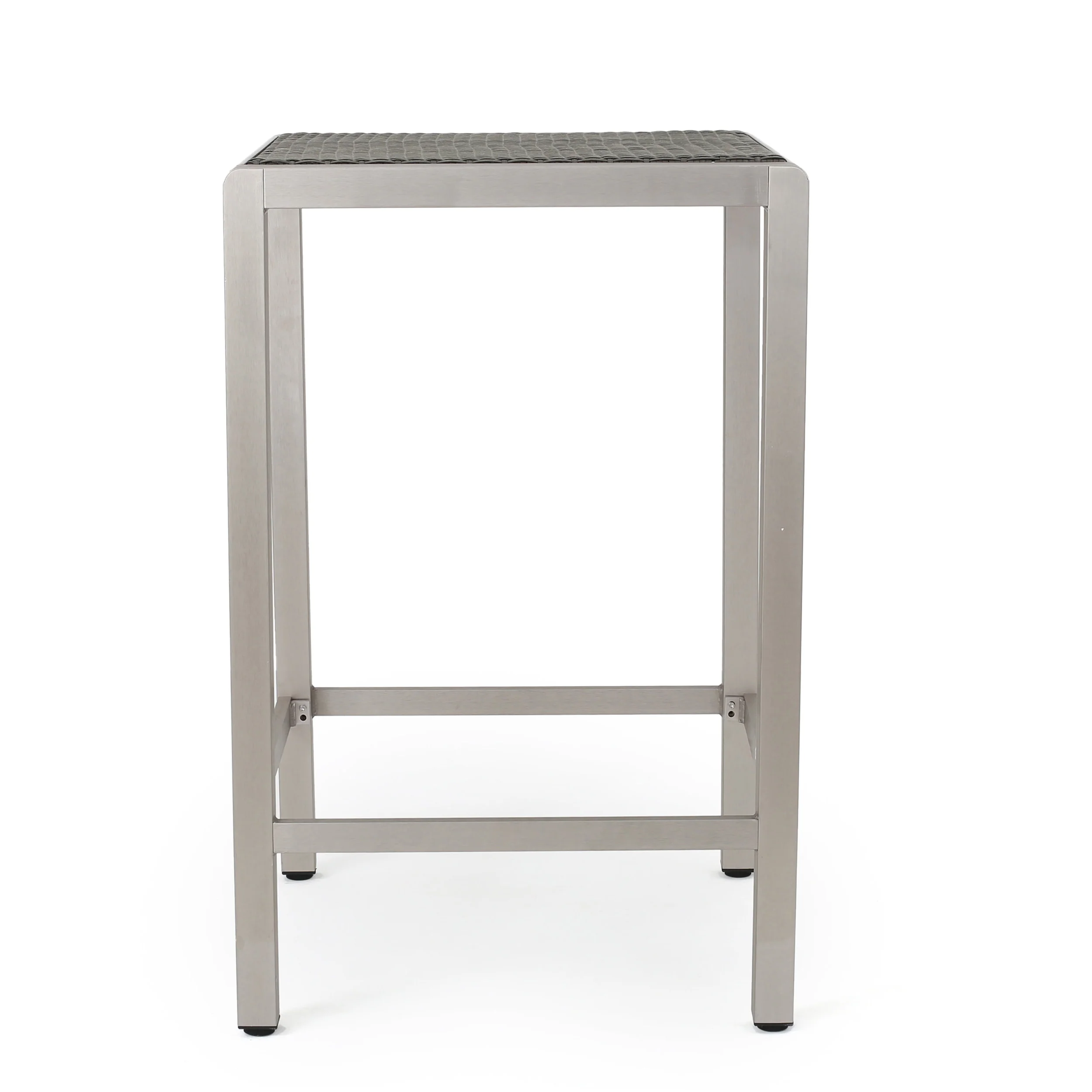 Capral Outdoor Modern 3-Piece Gray Wicker Bar Set with Aluminum Frame - furnishings