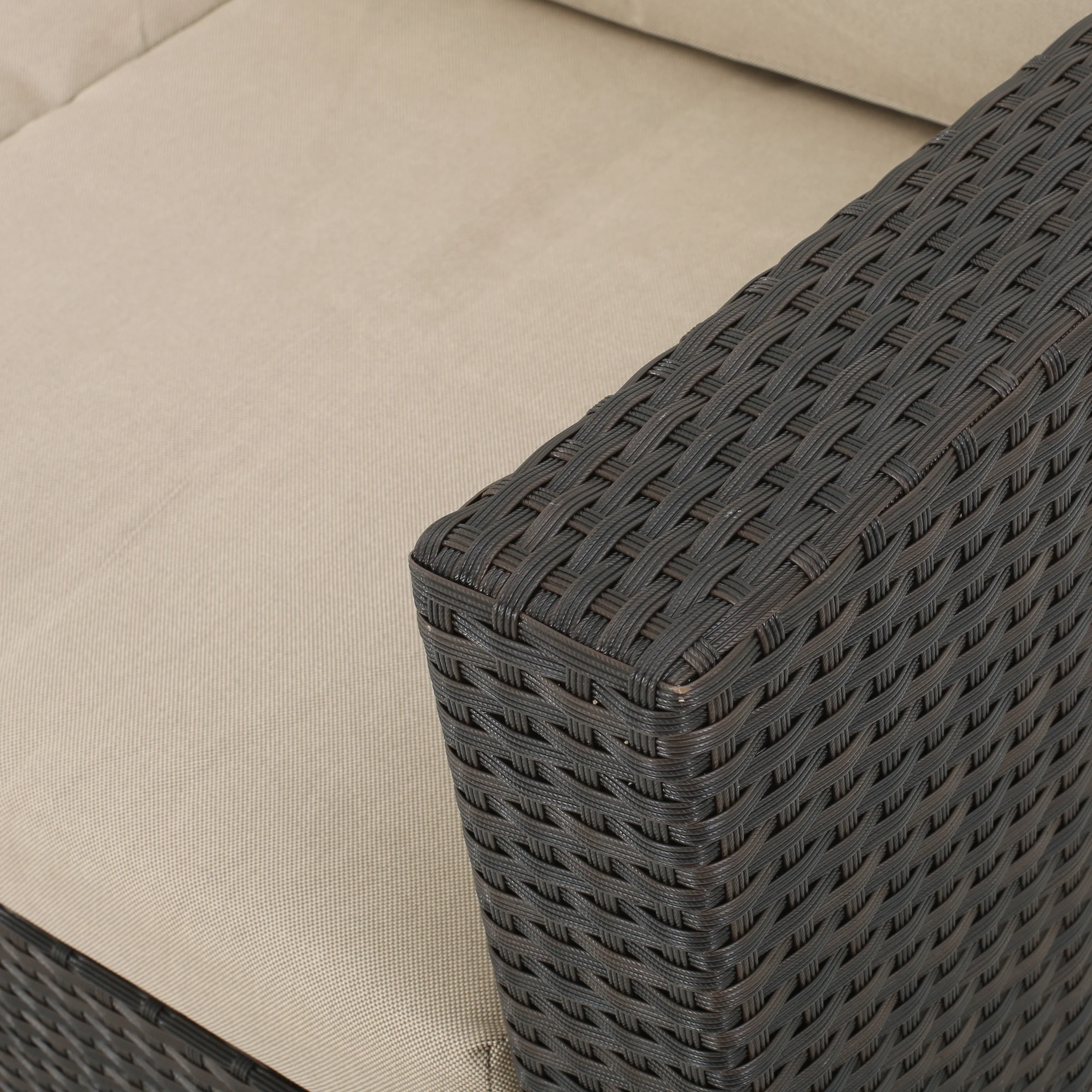 Valona Outdoor Wicker V Shaped Sectional Sofa Set - furnishings