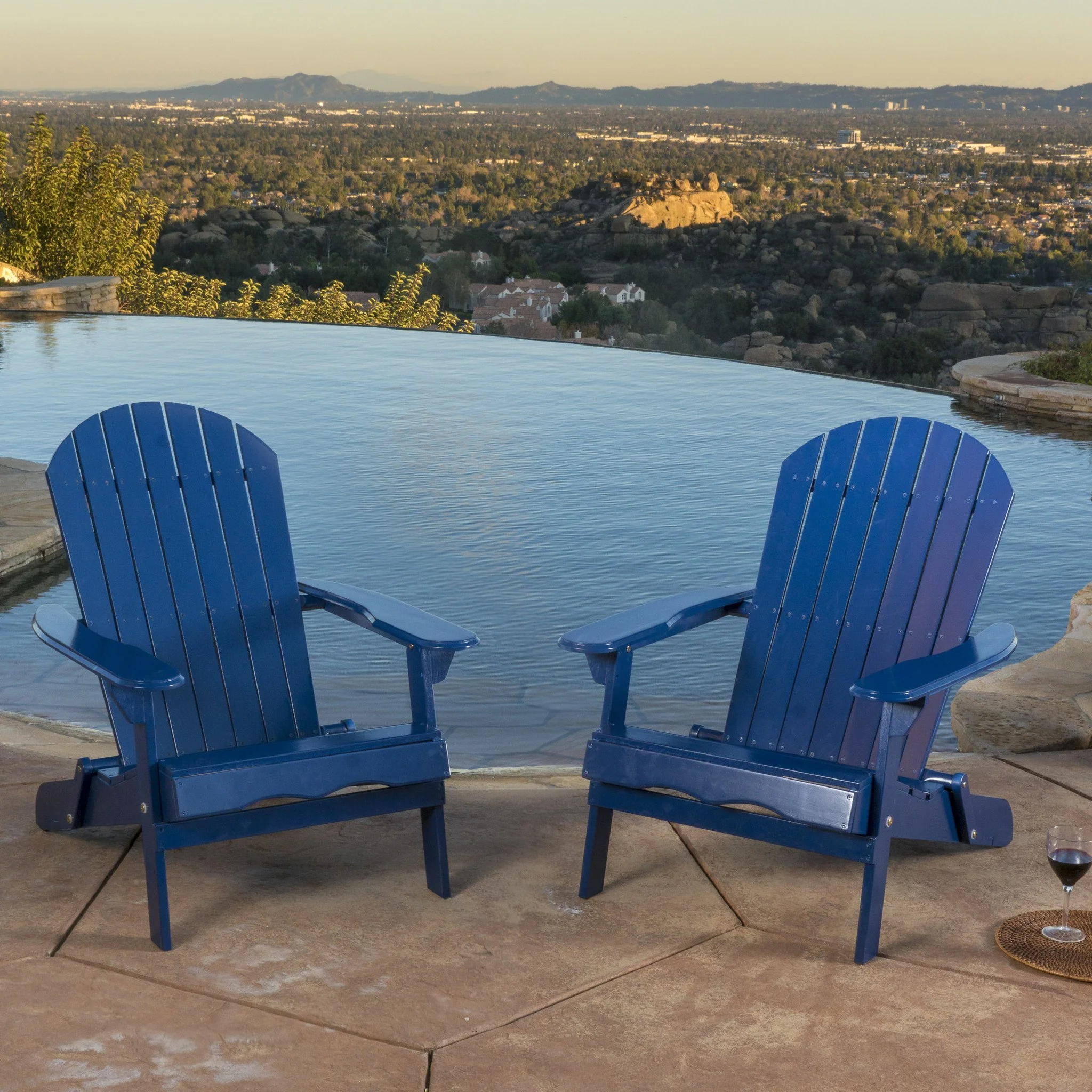 Milan Outdoor Acacia Wood Folding Adirondack Chair - furnishings