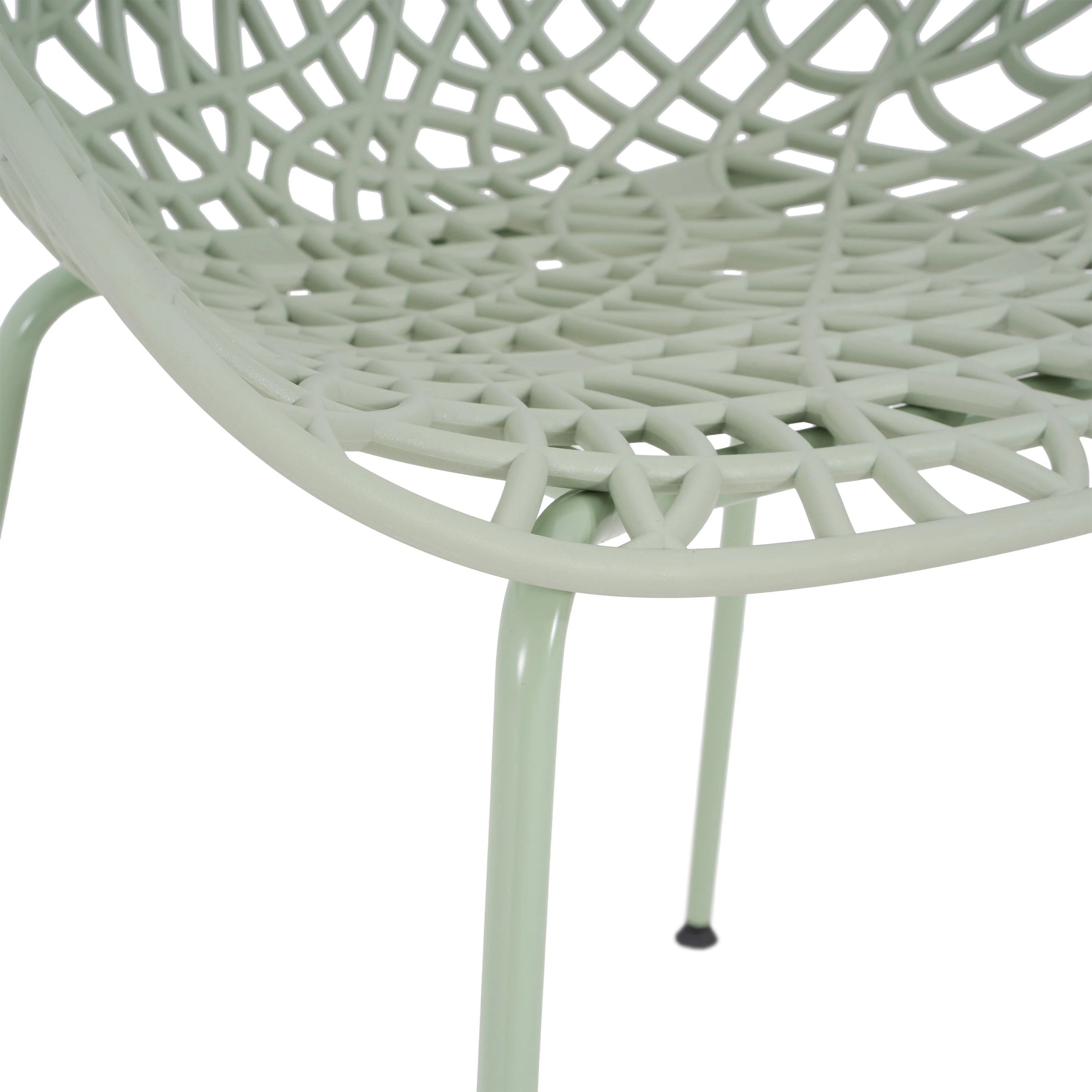 Dahliae Outdoor Patio Dining Chairs, Iron & Plastic, Set of 2 - furnishings