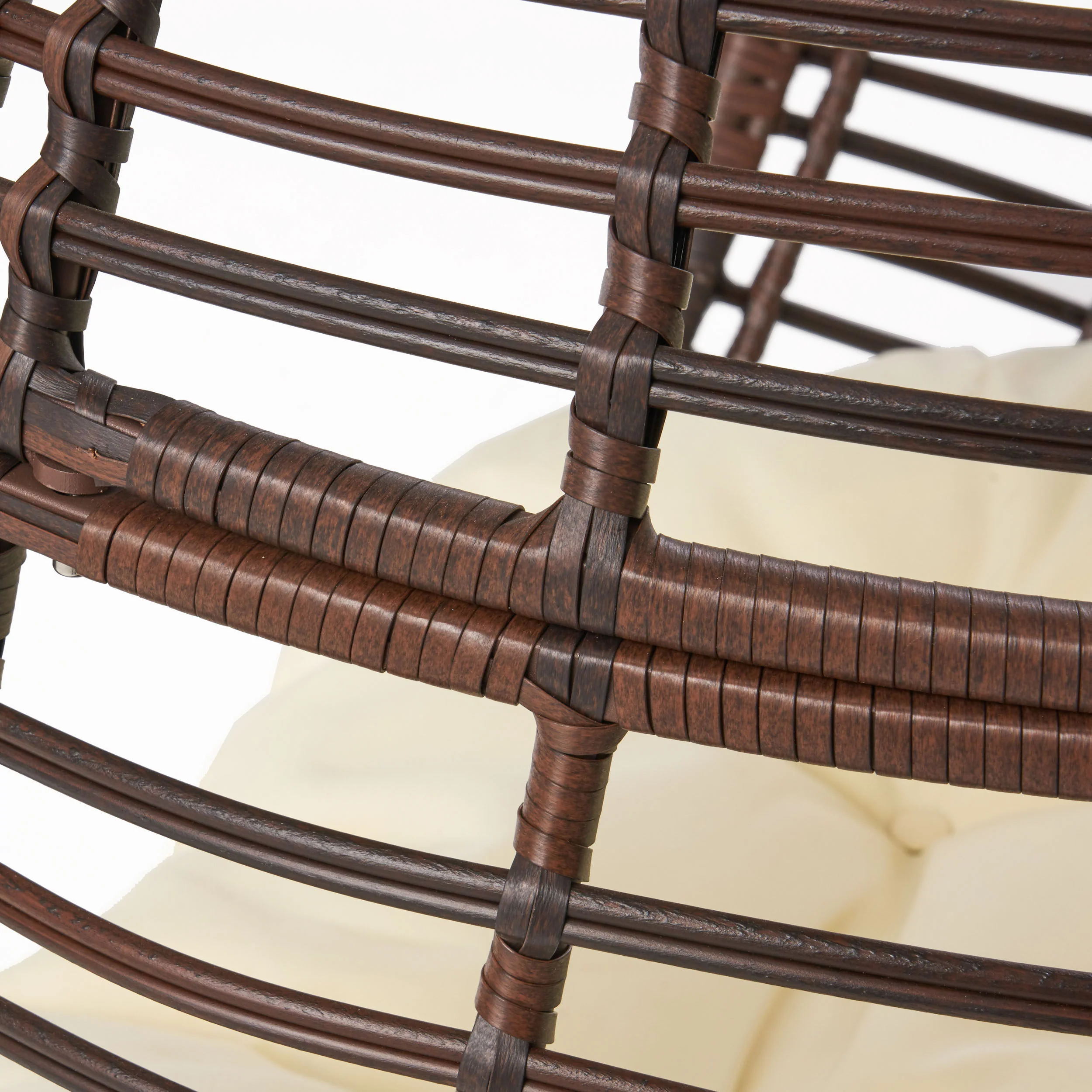 Dermot Outdoor Wicker Freestanding Wicker Teardrop / Egg Chair w/ Cushion - furnishings