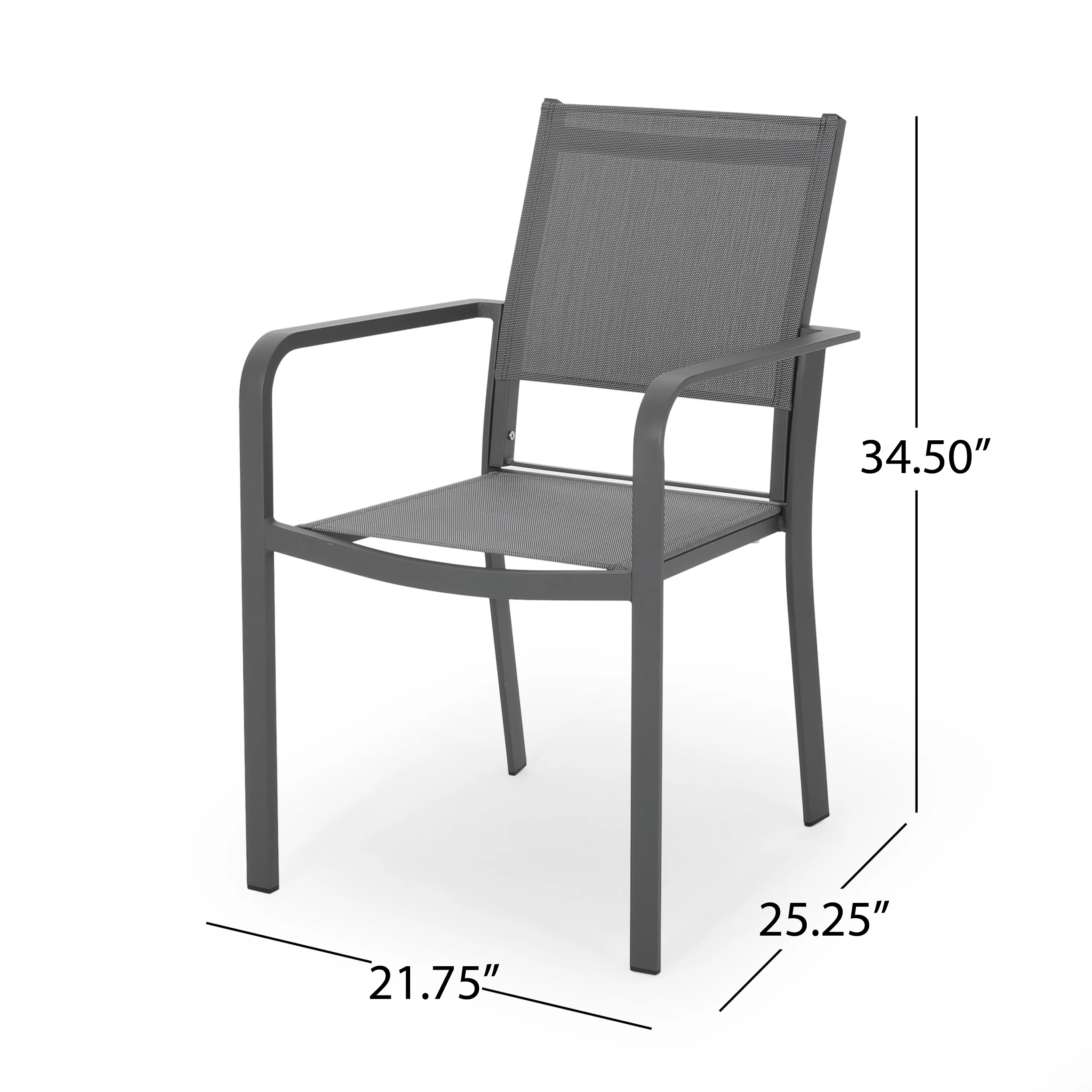 Martin Outdoor Modern Aluminum Dining Chair with Mesh Seat (Set of 2) - furnishings