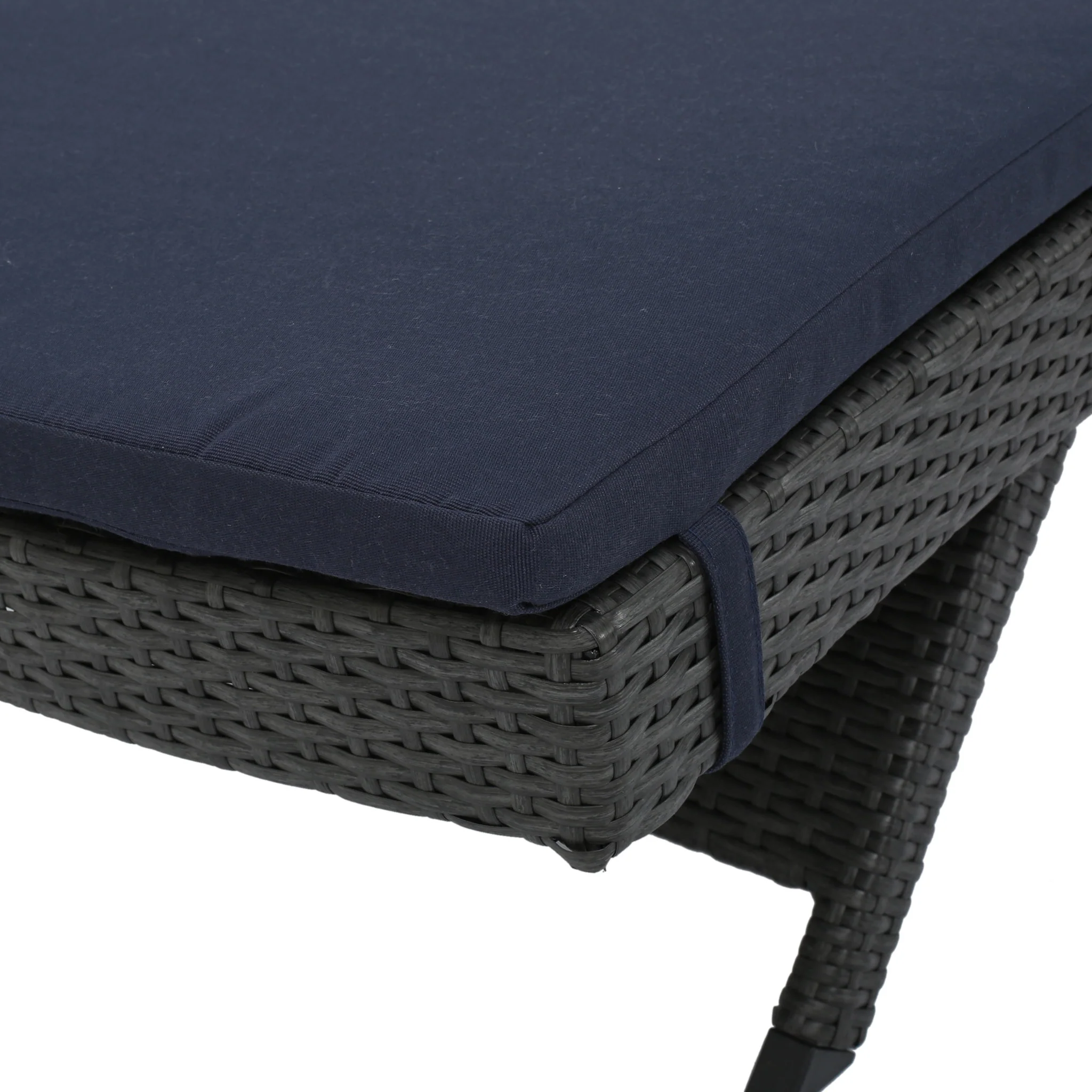 Nassau Outdoor Grey Wicker Adjustable Chaise Lounge with Cushion (Set of 2) - furnishings