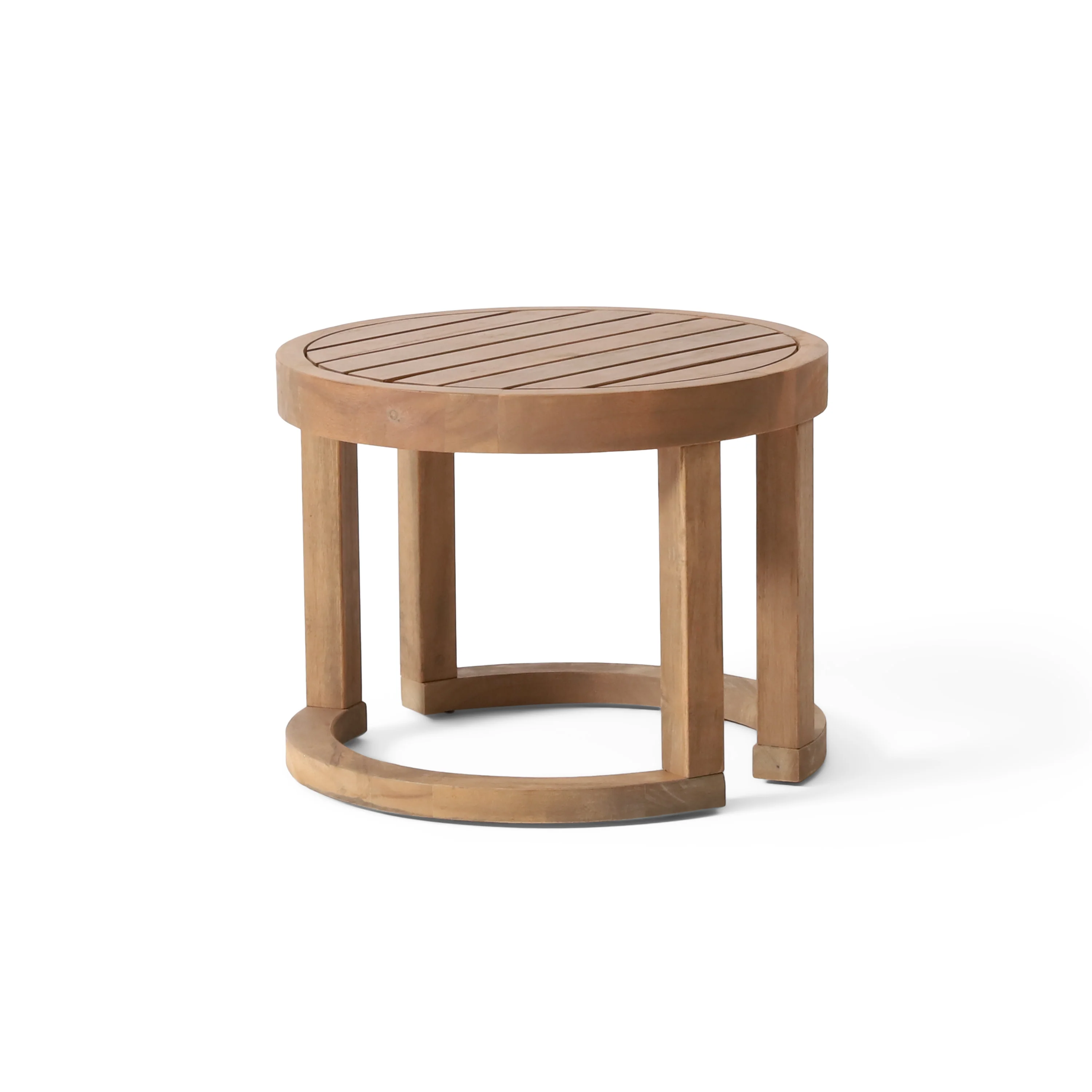 Aston Outdoor Acacia Wood Side Table, Brown Wash - furnishings