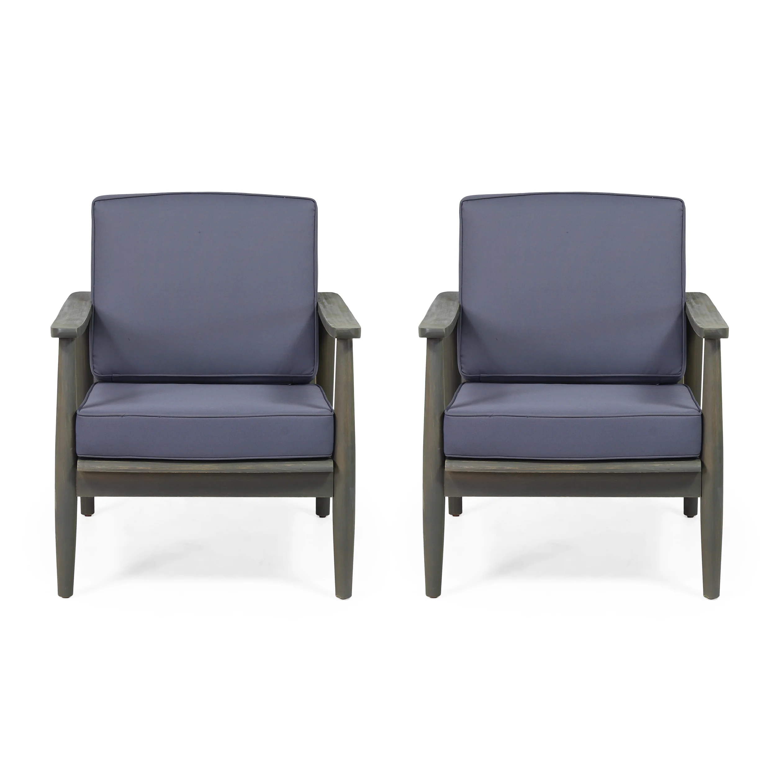 Emmry Outdoor Acacia Wood Club Chair, Set of 2 - furnishings