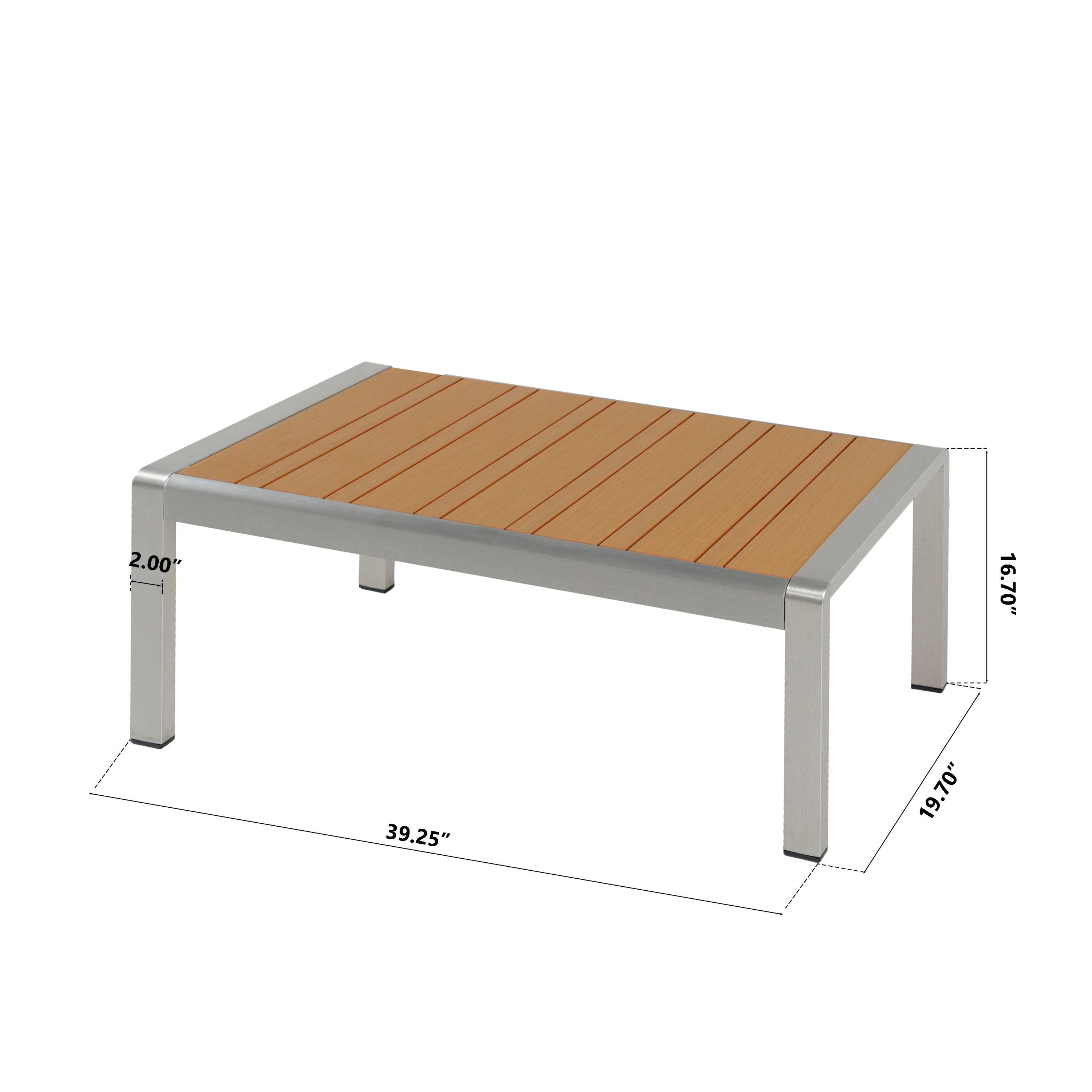 Eamoon Aluminum Outdoor Patio Coffee Table - furnishings