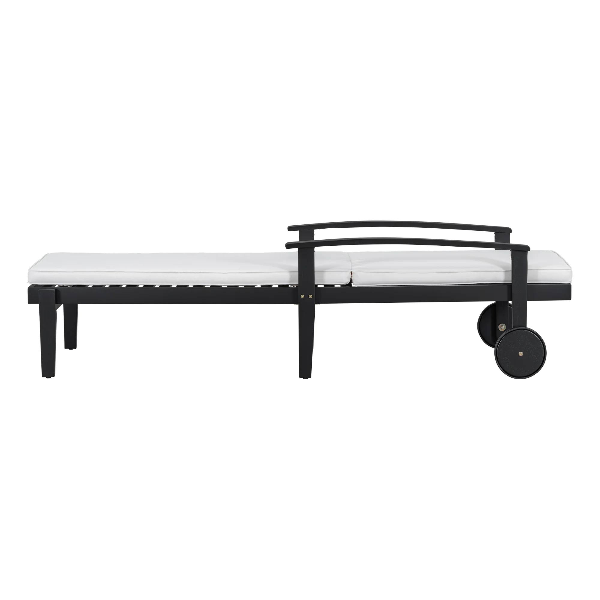 Pernel Patio Outdoor Chaise Lounge with Cushion with Wheels - furnishings
