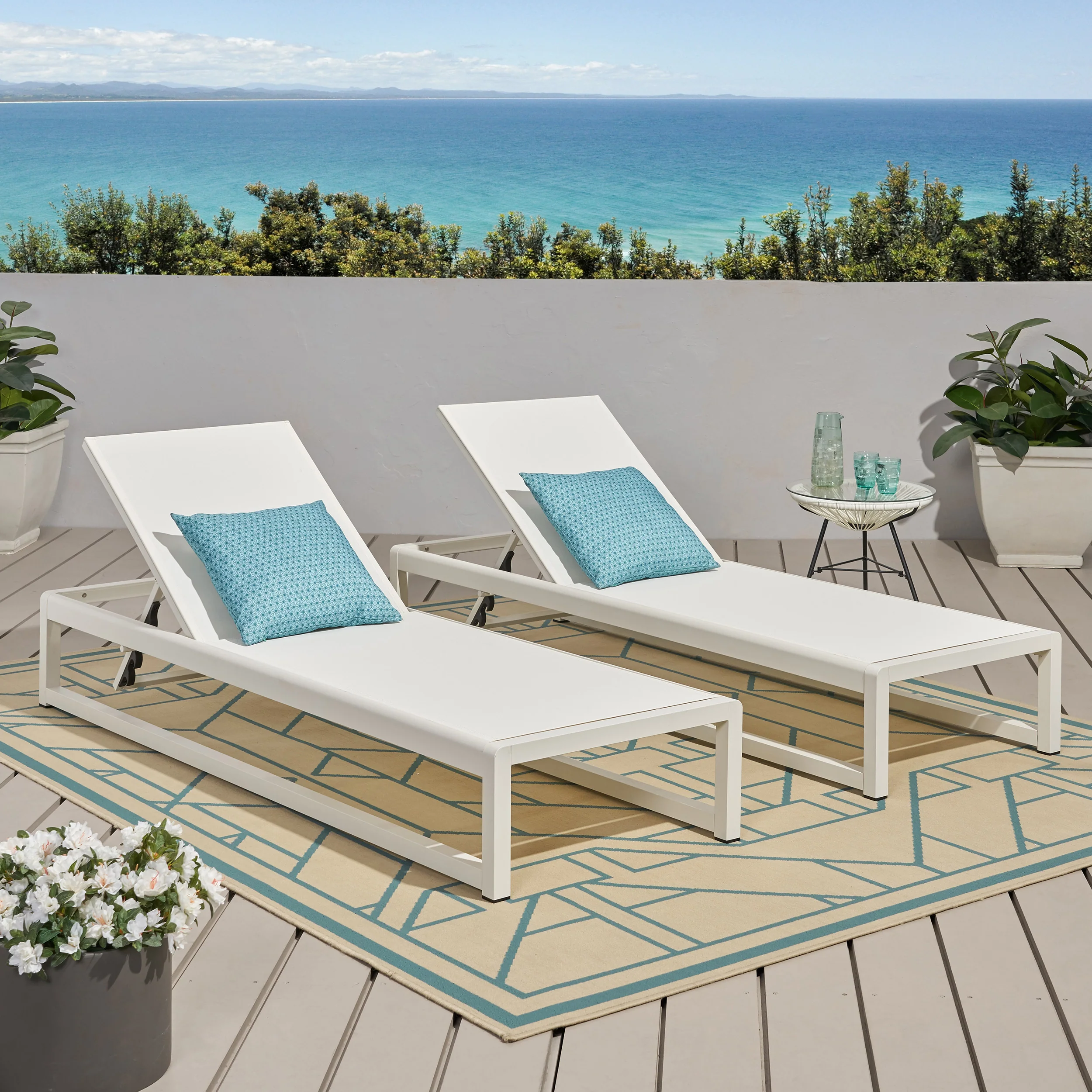 Camdyn Outdoor Mesh Chaise Lounge (Set of 2) - furnishings