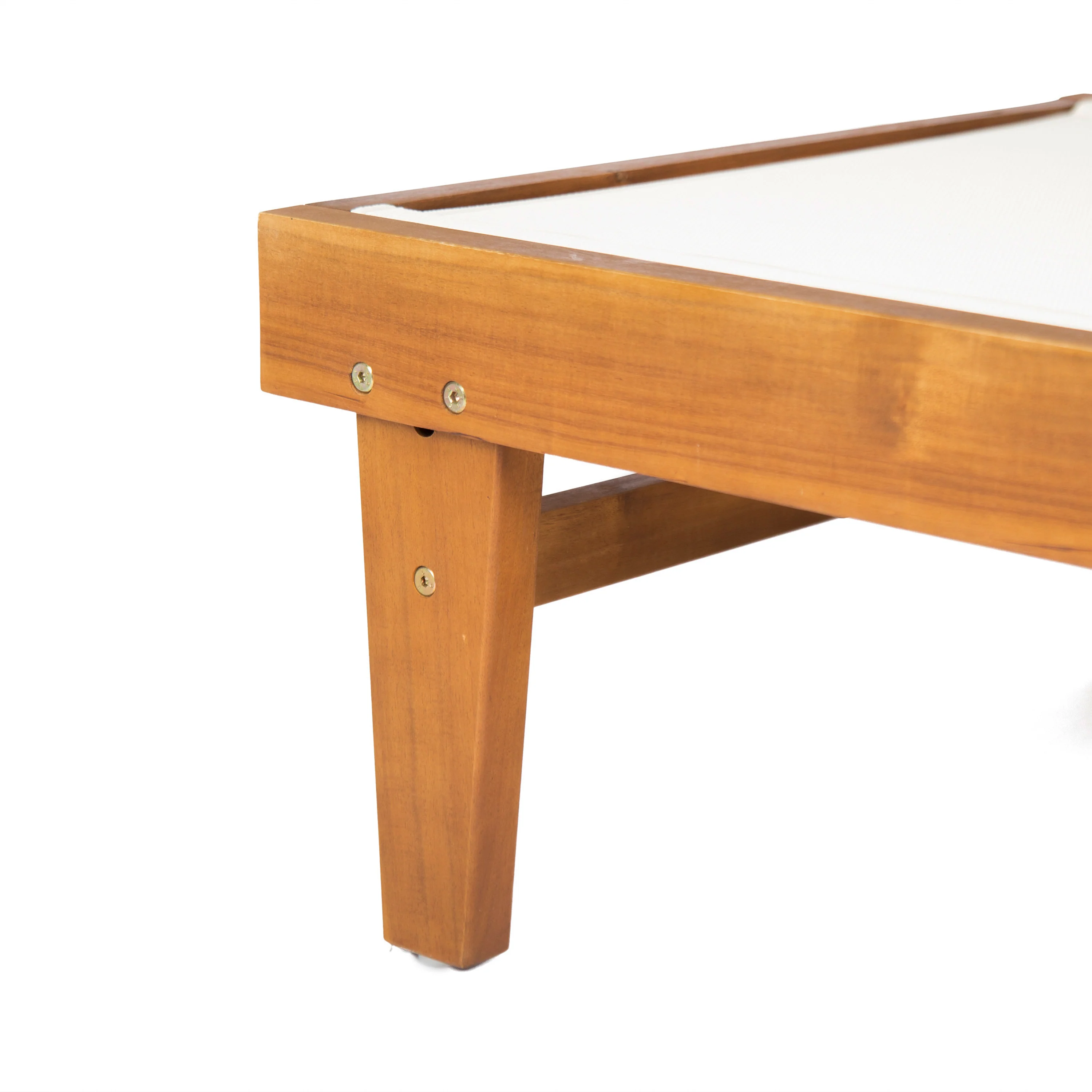 Della Outdoor Mesh Chaise Lounge with Acacia Wood Frame - furnishings
