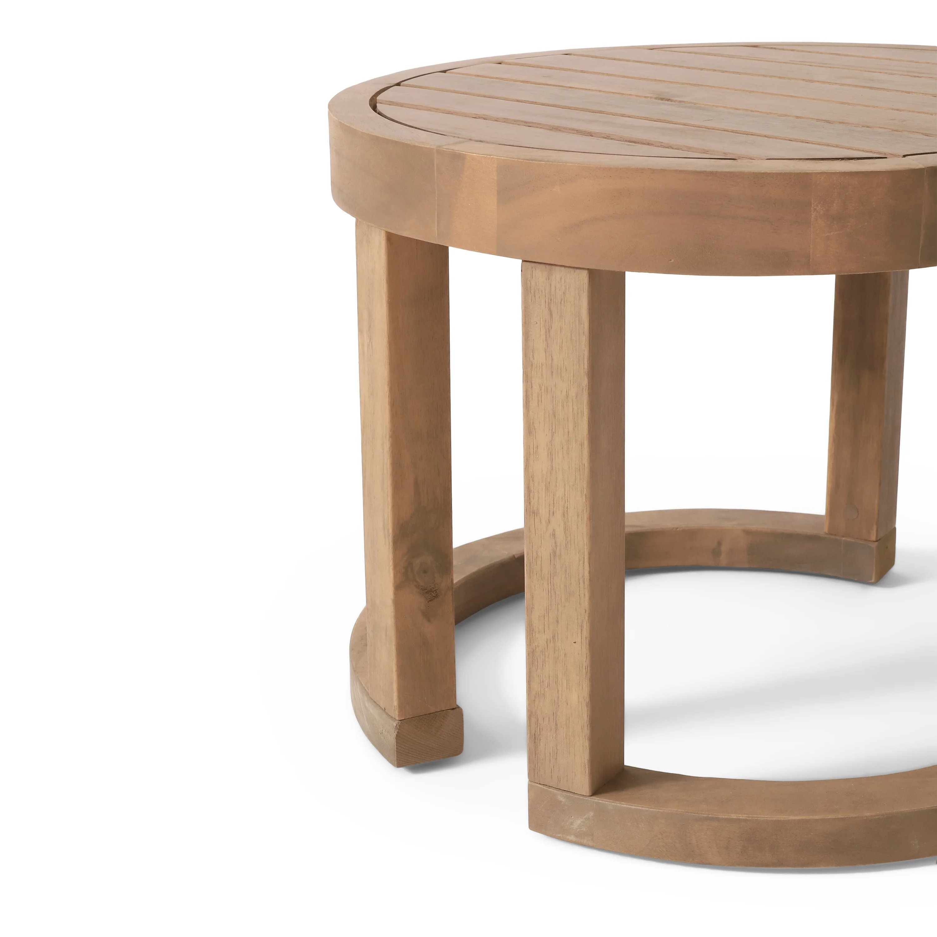 Aston Outdoor Acacia Wood Side Table, Brown Wash - furnishings