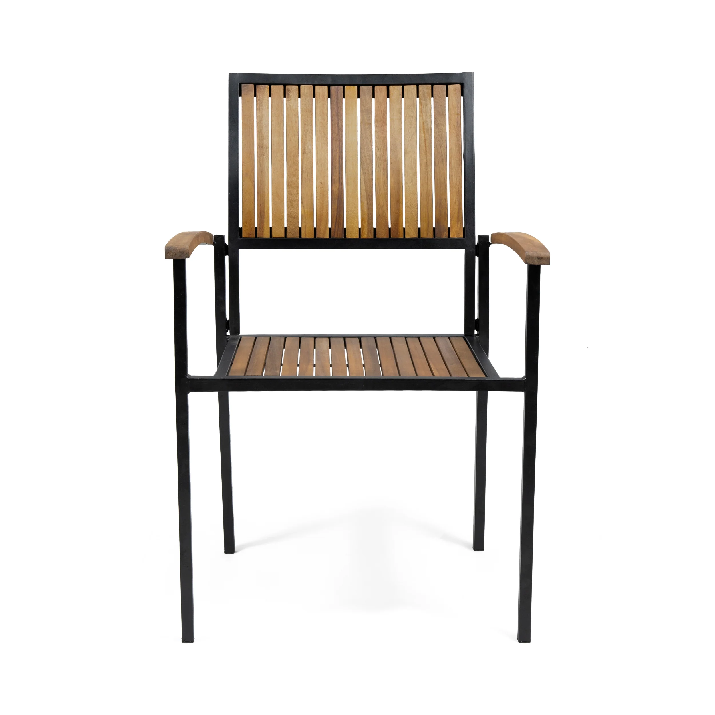 Owen Outdoor Wood and Iron Dining Chair (Set of 2) - furnishings